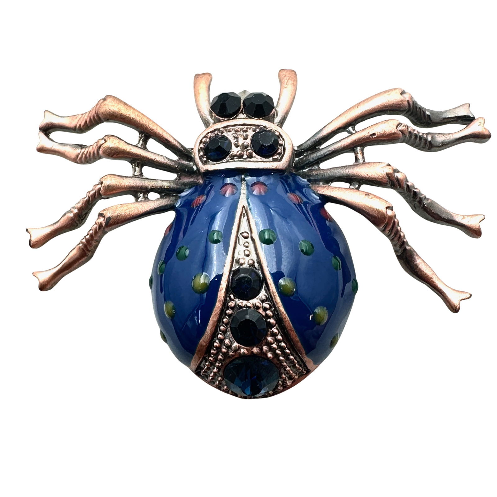 Copper Tone enamel Spider Brooch Pin 2.5 Inch: Copper Tone enamel Spider Brooch Pin 2.5 Inch