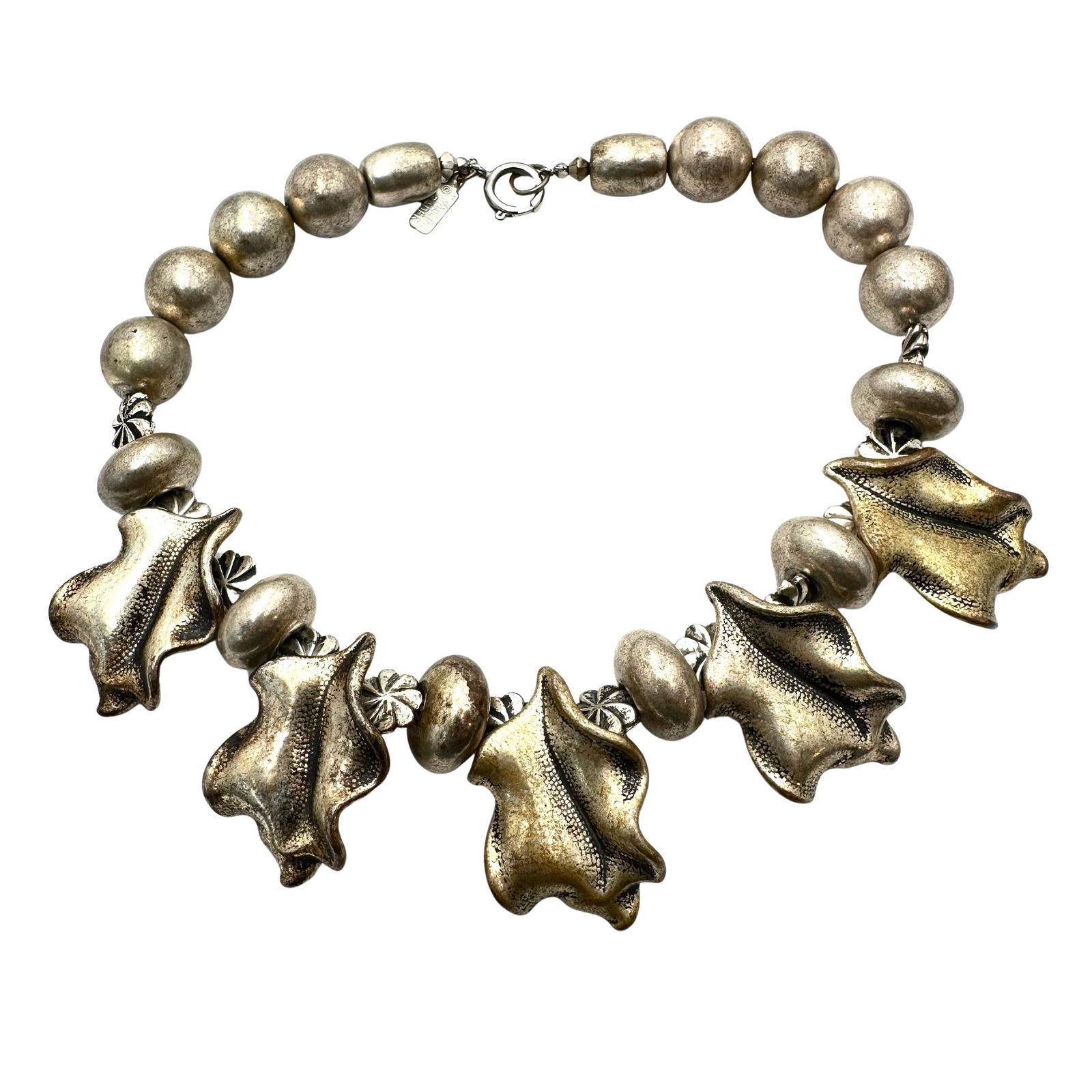 Vintage Pauline Rader Silver Tone Statement Necklace 16 Inch (1 of 2)