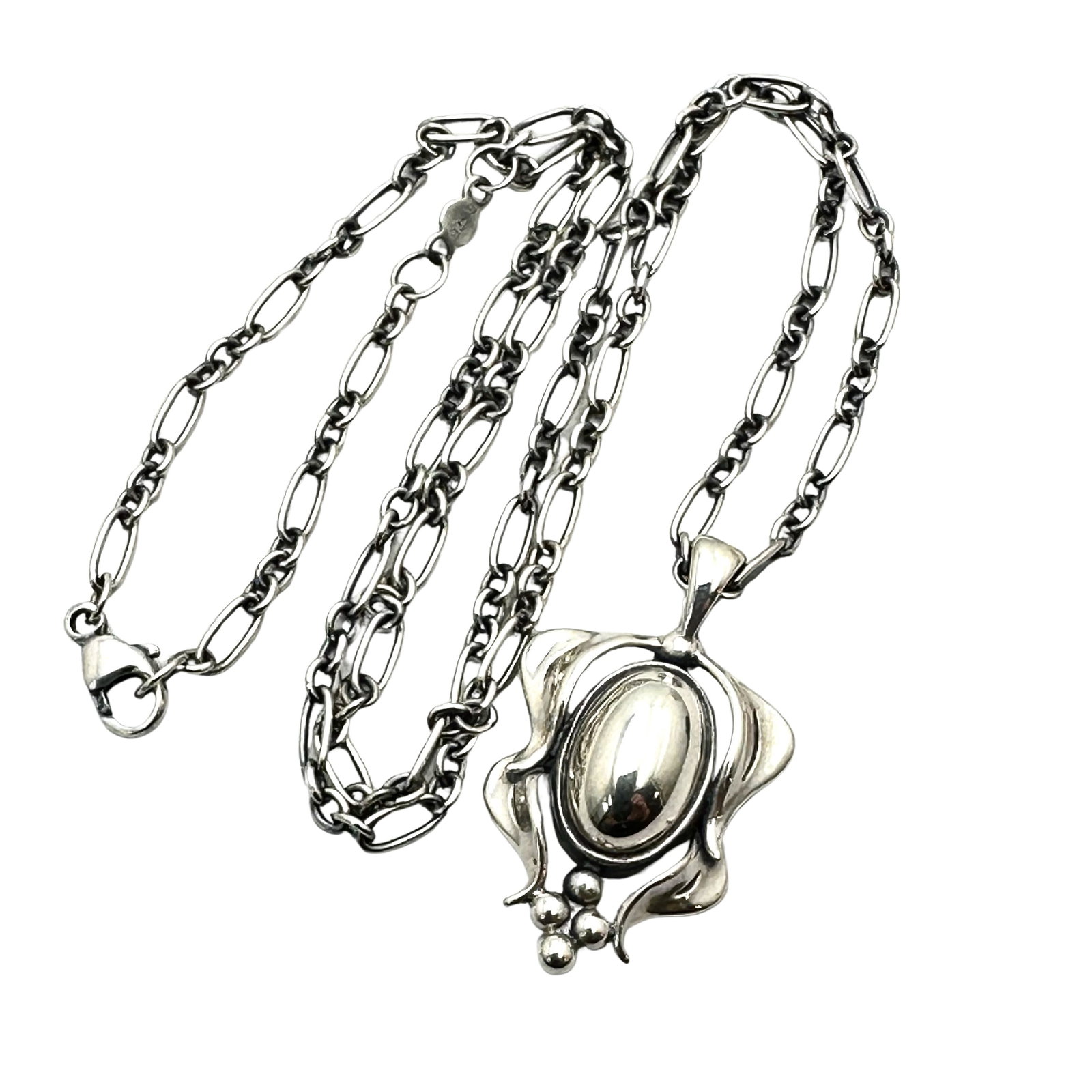 Vintage Georg Jensen Sterling Silver Necklace 17 Inch Chain 2015: Vintage Georg Jensen Sterling Silver Necklace 17 Inch Chain 2016