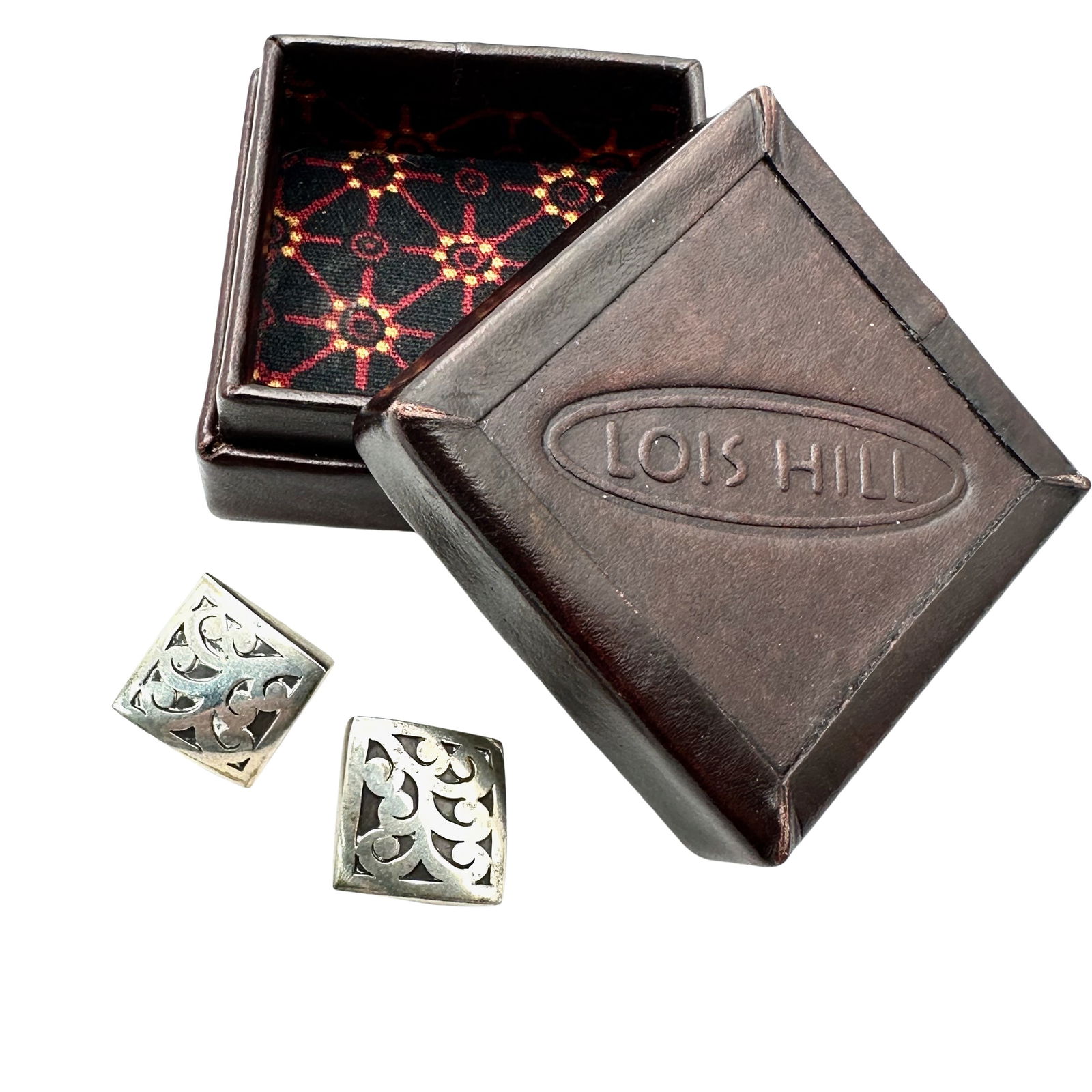 Designer Lois Hill Sterling Silver Clip Earrings 3/4 Inch (1 of 2)