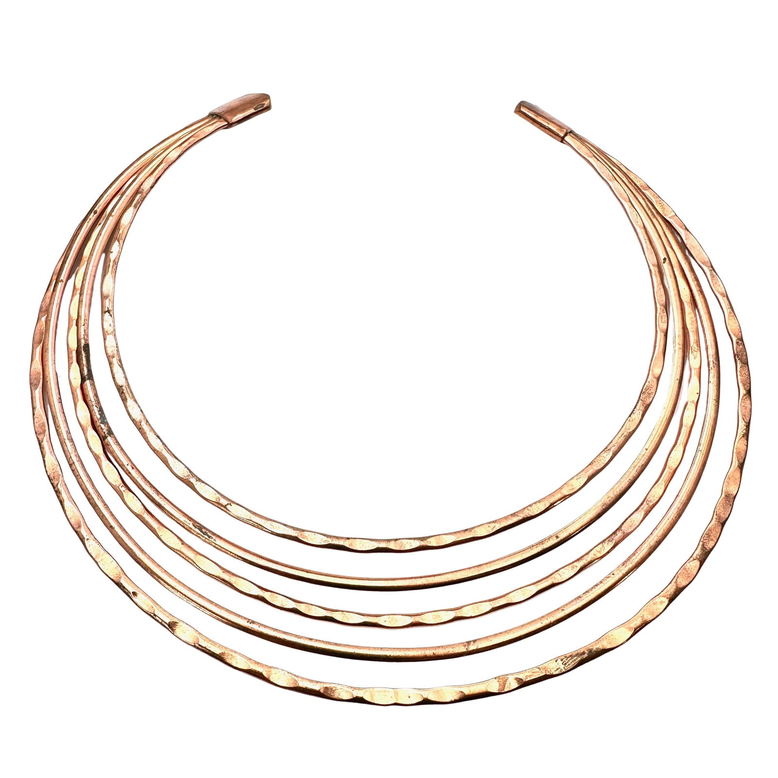 Vintage Hammered Copper Multi Strand Choker Necklace (1 of 2)