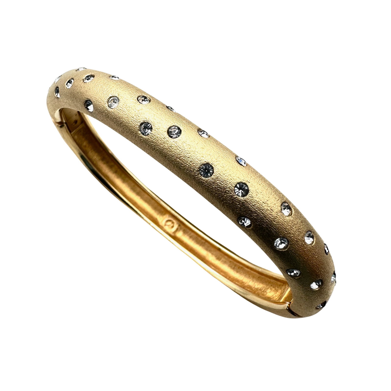 Vintage Swarovski Swan Hallmark Clear Crystal Matte Gold Tone Bracelet 6.5 Inch: Vintage Swarovski Swan Hallmark Clear Crystal Matte Gold Tone Bracelet 6.5 Inch
