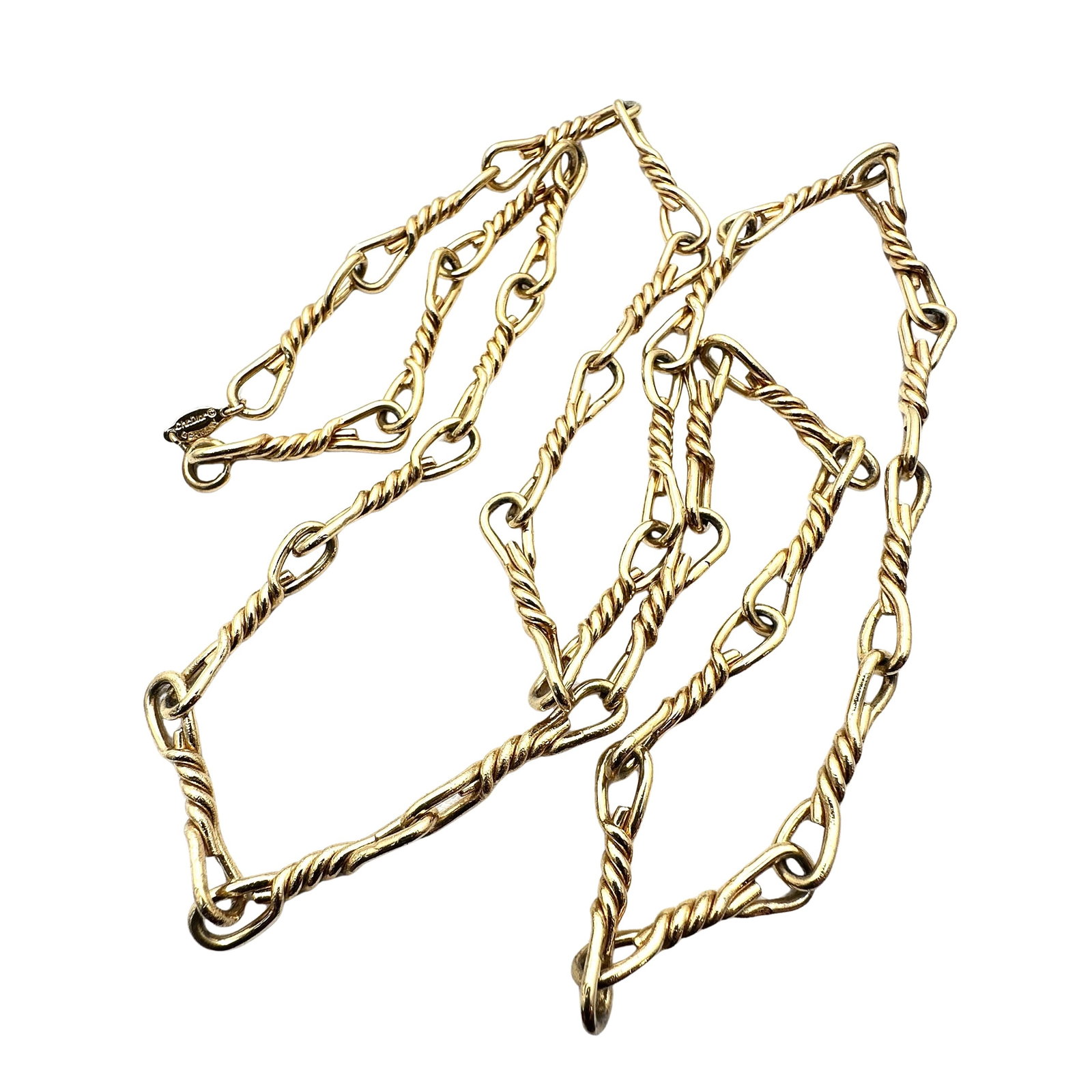Vintage Christian Dior Germany 28 Inch Fanch Gold Link Chain Necklace: Vintage Christian Dior Germany 28 Inch Fanch Gold Link Chain Necklace