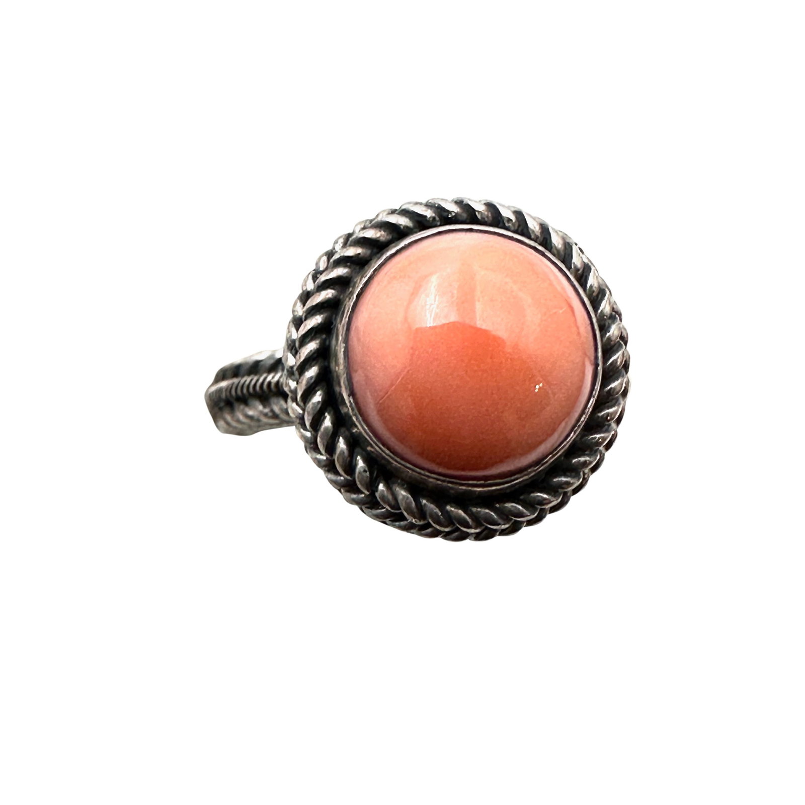 Pink Angel Skin Coral Sterling Silver Ring Size 6: Pink Angel Skin Coral Sterling Silver Ring Size 7