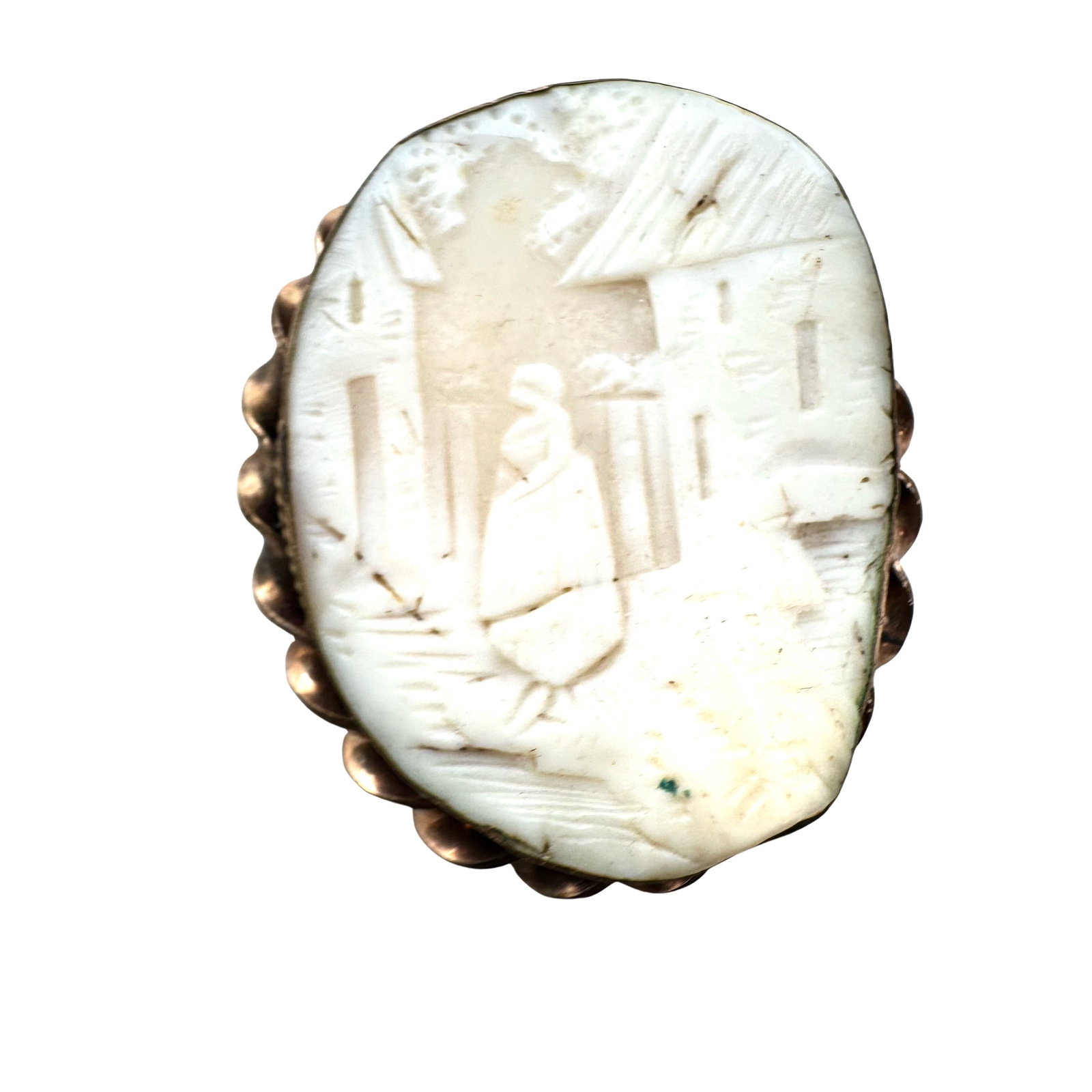 Antique Vintage Gold Filled Carved Cameo Brooch Pin 1.5 Inch: Antique Vintage Gold Filled Carved Cameo Brooch Pin 1.5 Inch