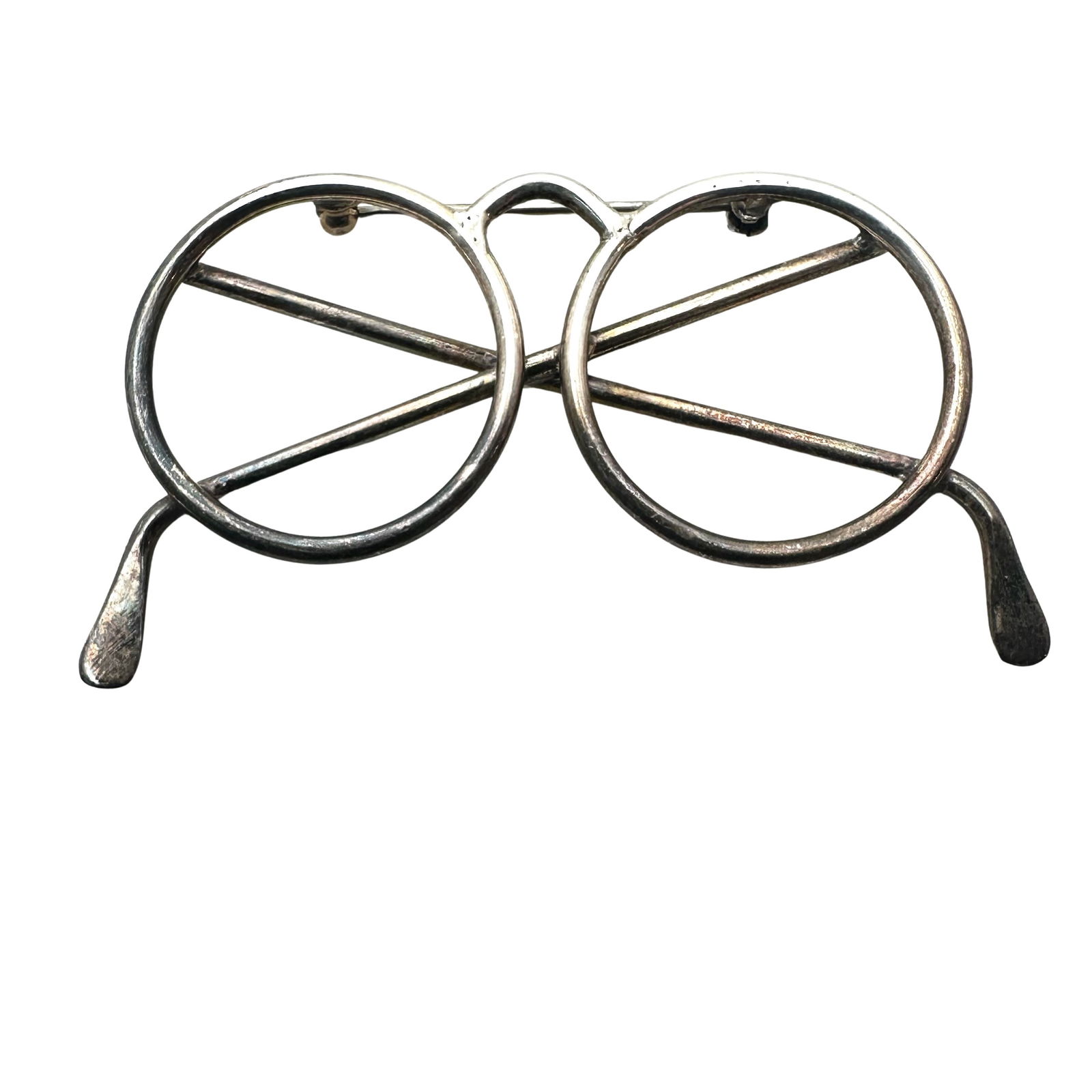 Vintage Sterling Silver Glasses Spectacles Brooch Pin 2.5 Inch 10 Grams: Vintage Sterling Silver Glasses Spectacles Brooch Pin 2.5 Inch 10 Grams