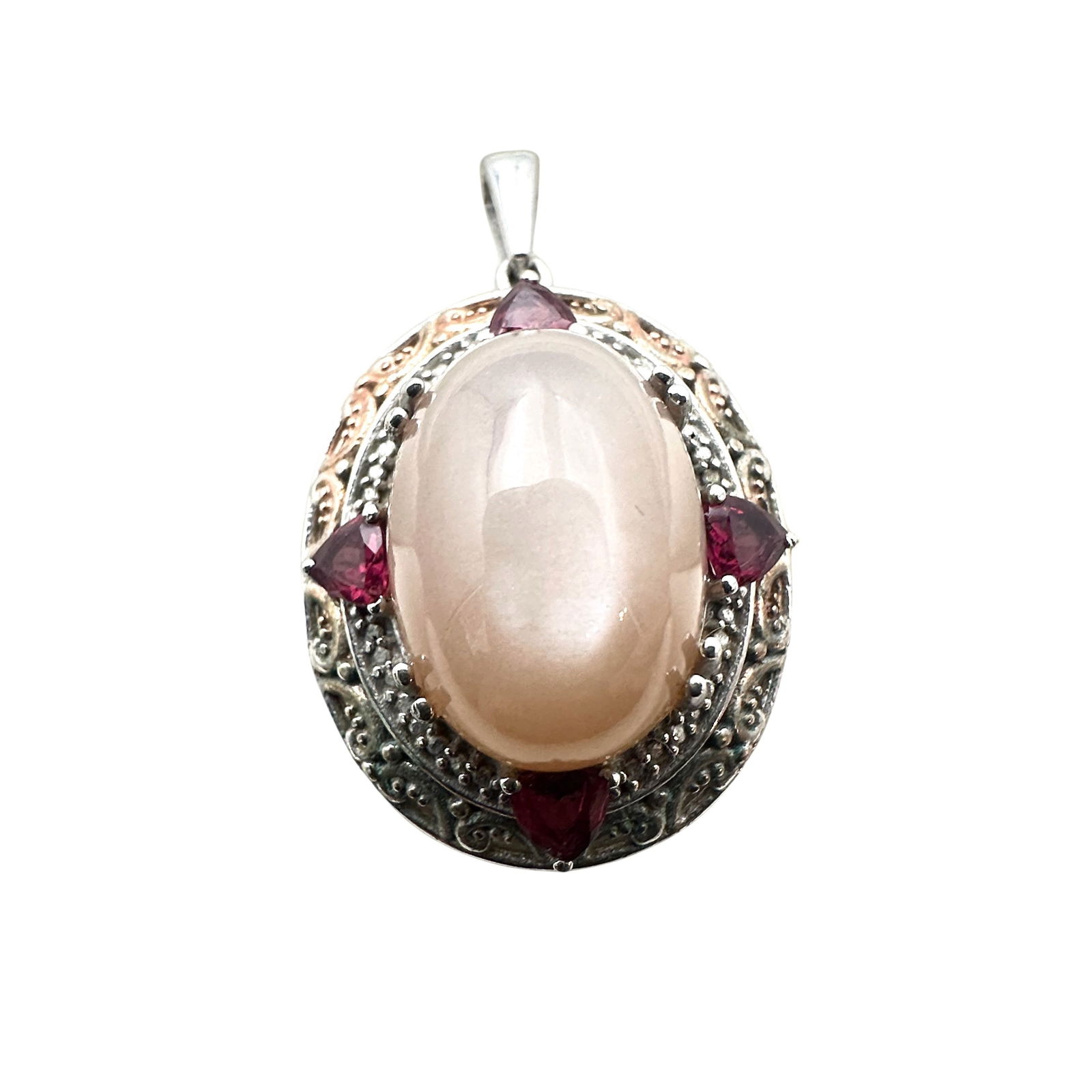 Multi Gemstone Sterling Silver Pendant 1.5 Inch (1 of 2)