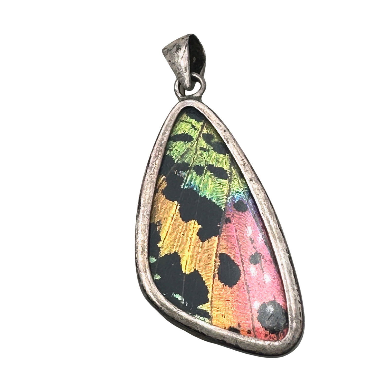 Vintage Butterfly Wing Sterling Silver Pendant 1.5 Inch: Vintage Butterfly Wing Sterling Silver Pendant 1.5 Inch