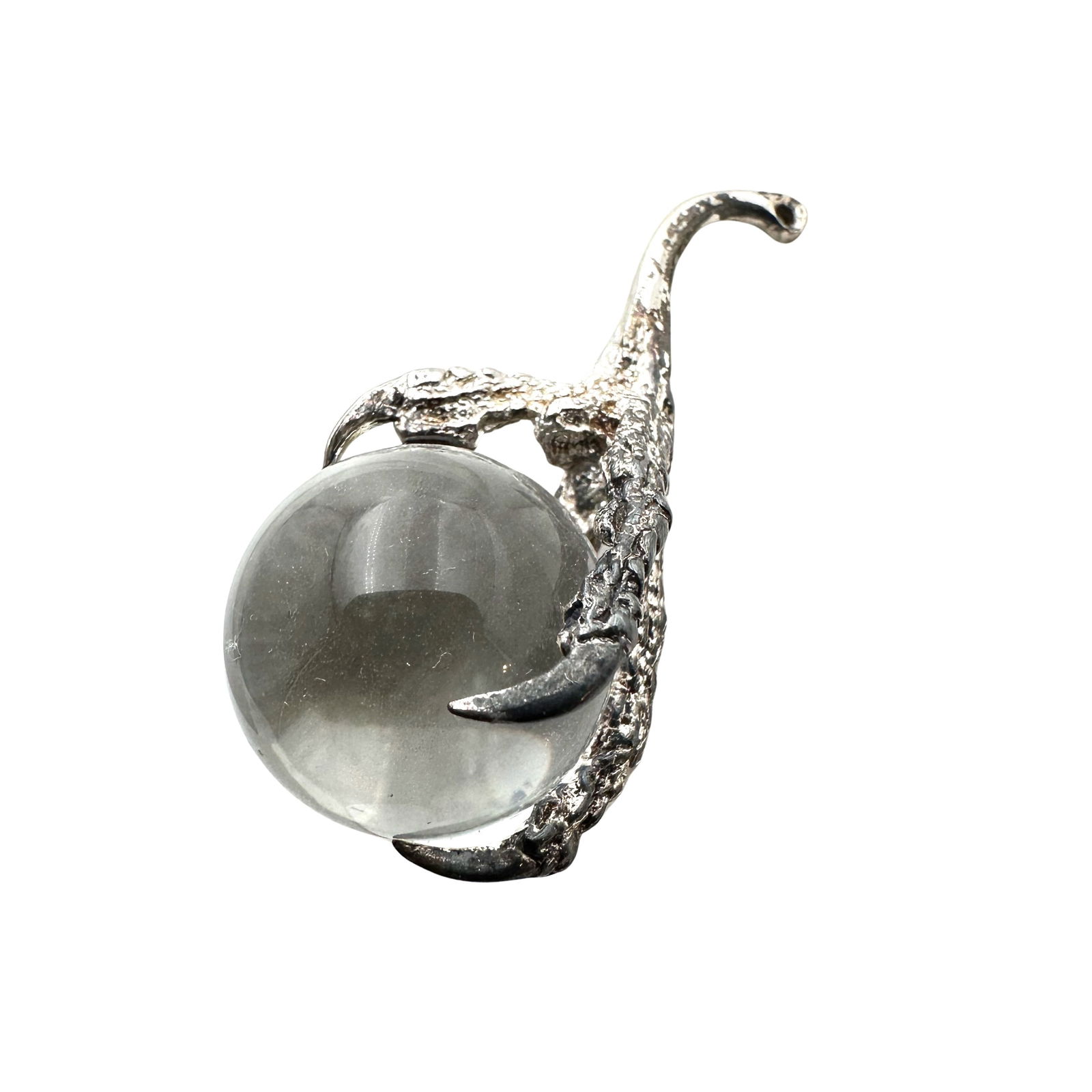 Single Pools of Light Glass Bead Claw Sterling Silver Pendant 1.5 Inch (1 of 2)