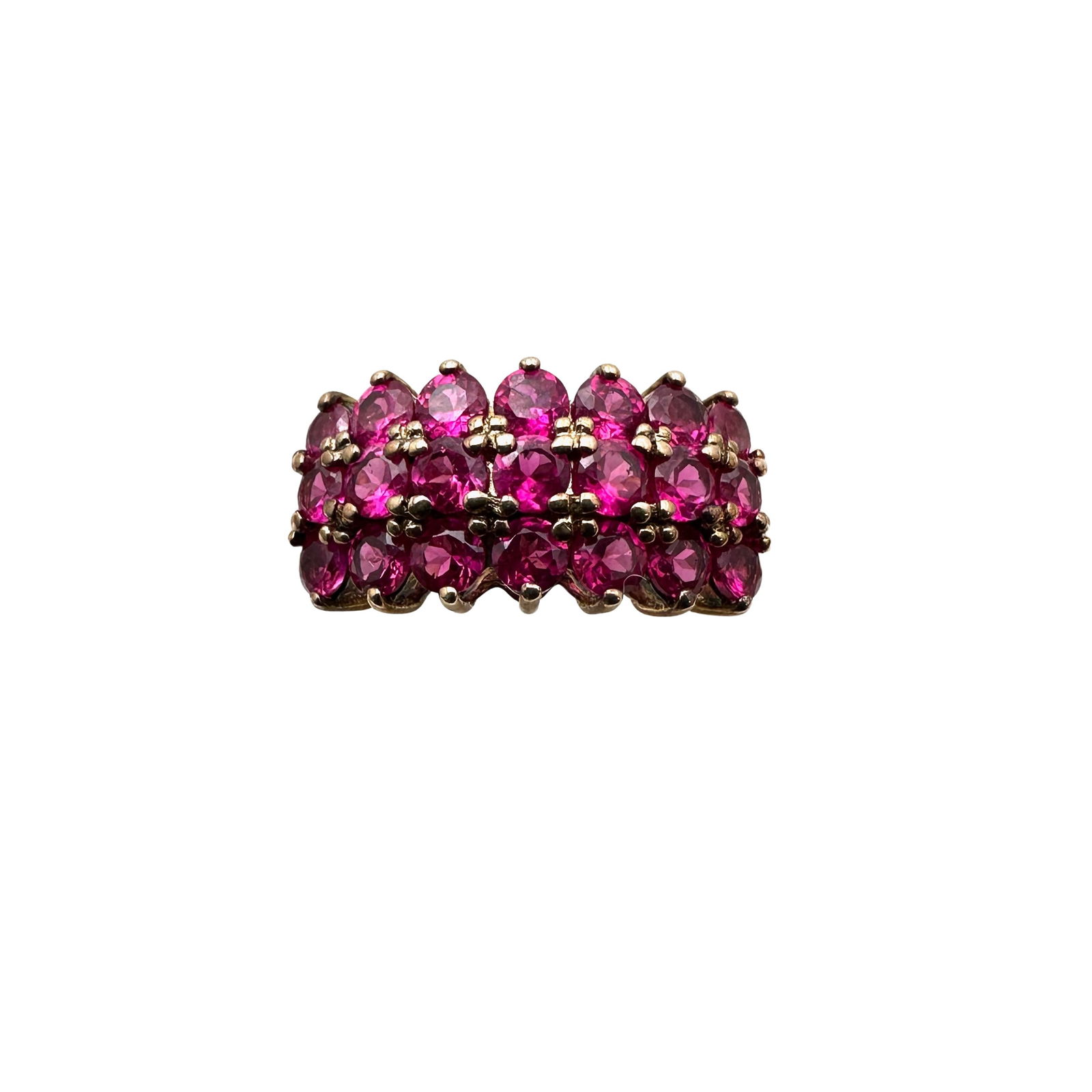Pink Sapphire Gold Over Sterling Silver Ring Size 8 (1 of 2)