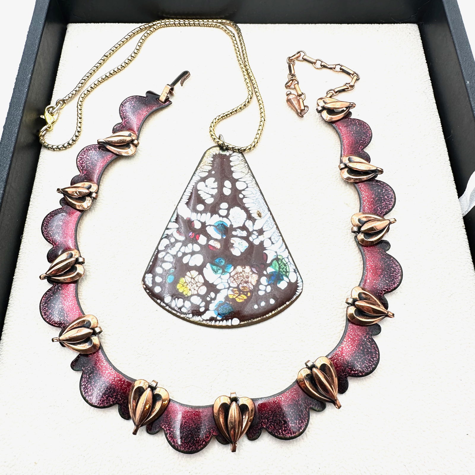 Vintage Artisan Copper Statement Necklace and Pendant Necklace (1 of 2)