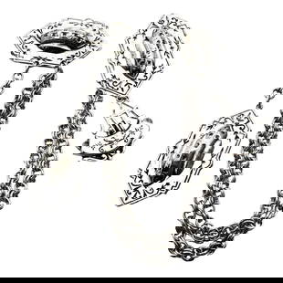 Vintage Silver Tone Fur Clips Chatelaine: Vintage Silver Tone Fur Clips Chatelaine
