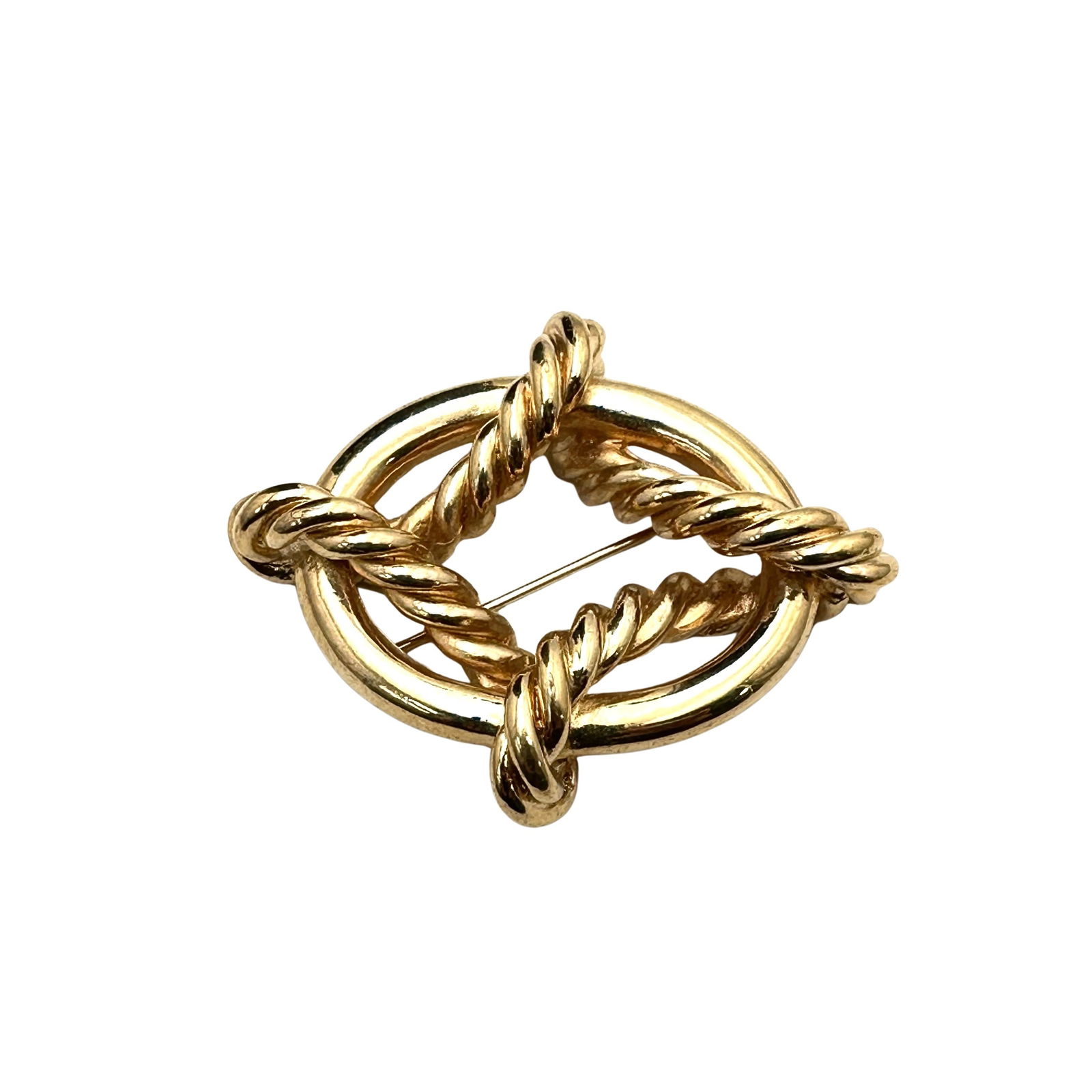 Vintage Givenchy Gold Tone Knot Brooch Pin 1980s Era 2.5 Inch (1 of 3)