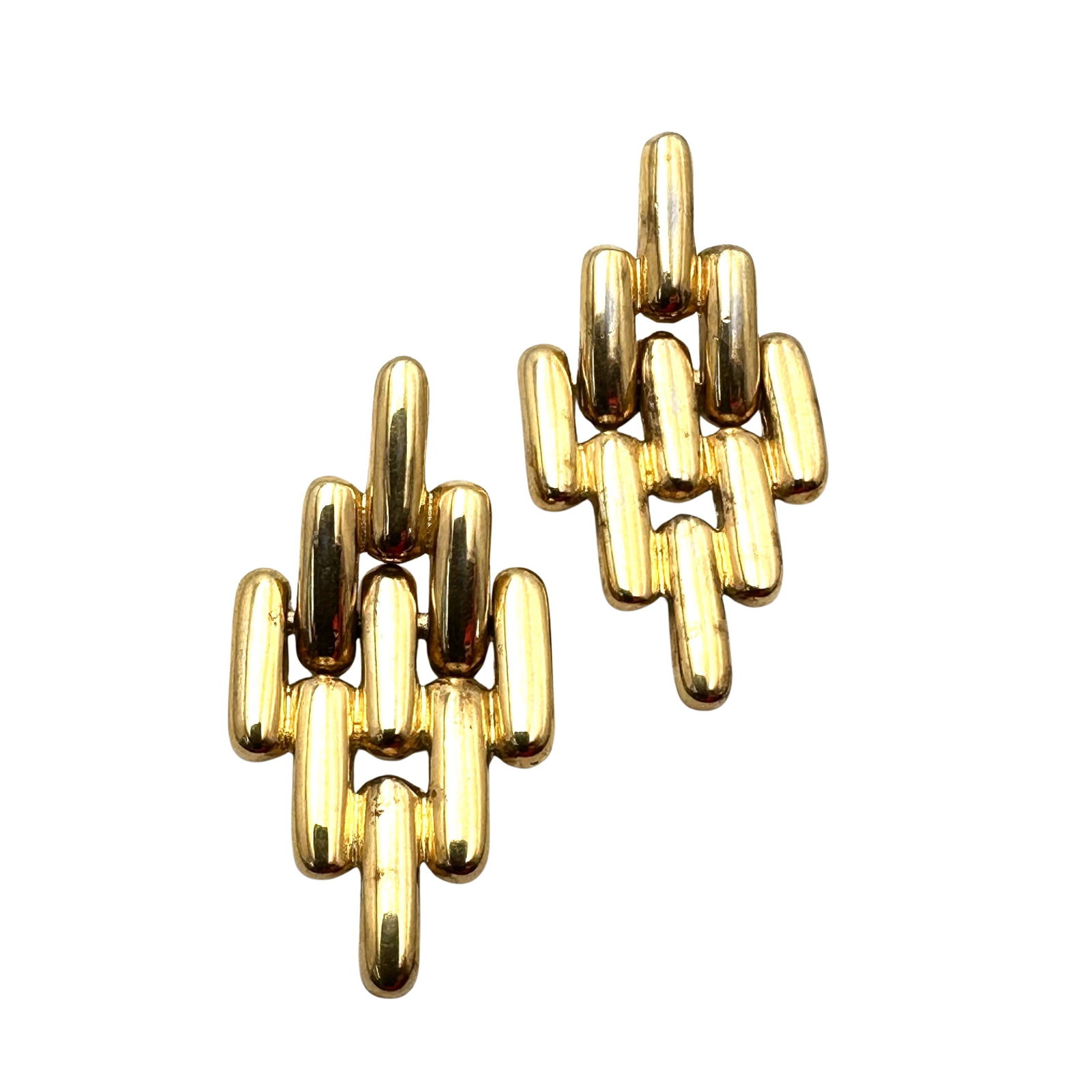 Vintage Givenchy Designer Gold Tone Pierced Earrings 1980s 2 Inch Length (1 of 3)