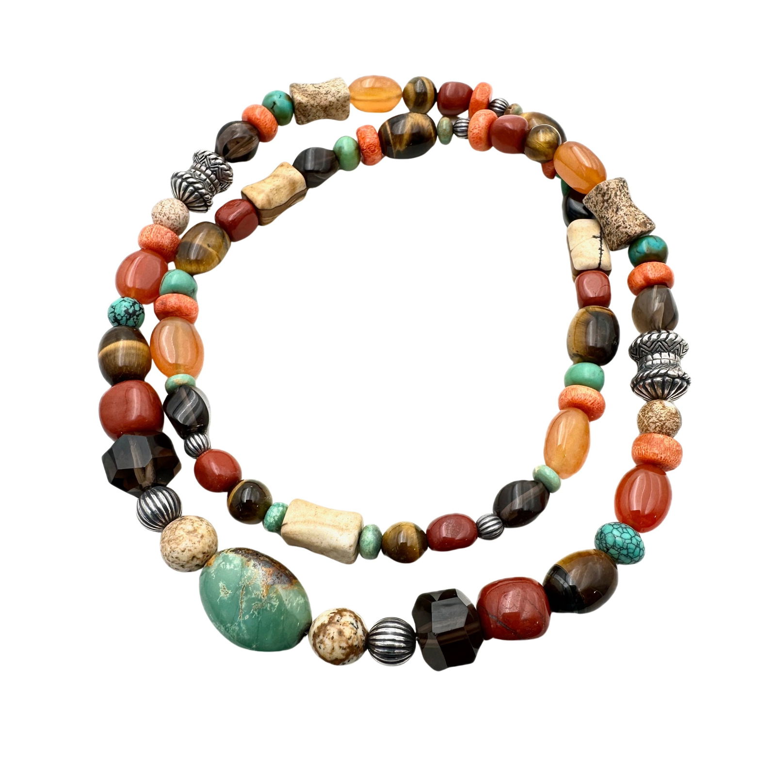 American Southwest Carolyn Pollack Sterling Silver Gemstone Necklace Bracelet Magnetic Clasp (1 of 2)