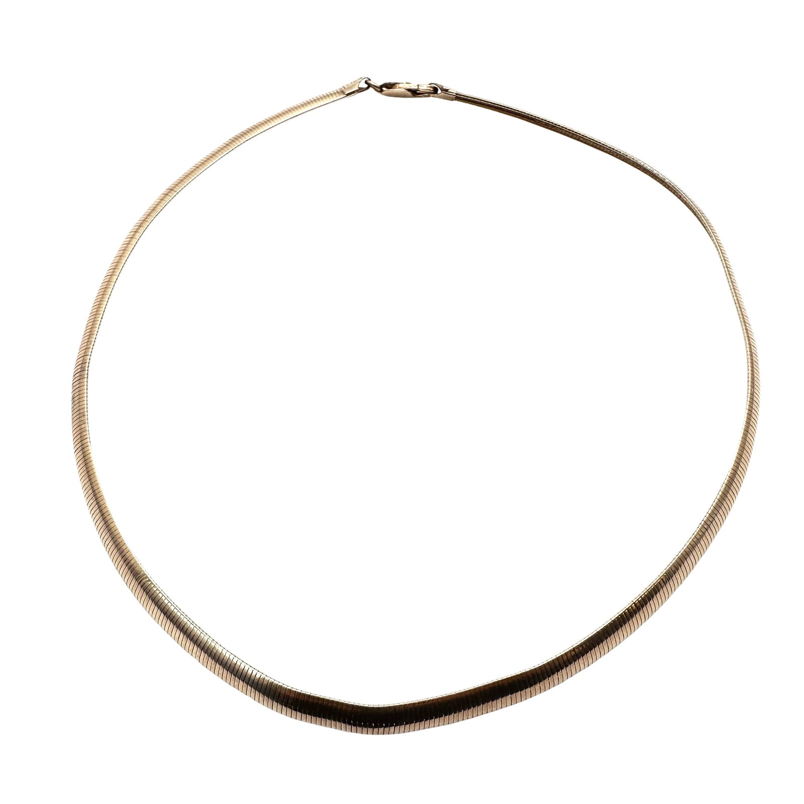 Rose Gold Over Sterling Silver Omega Chain Necklace 17 Inch 30 Grams: Rose Gold Over Sterling Silver Omega Chain Necklace 17 Inch 30 Grams