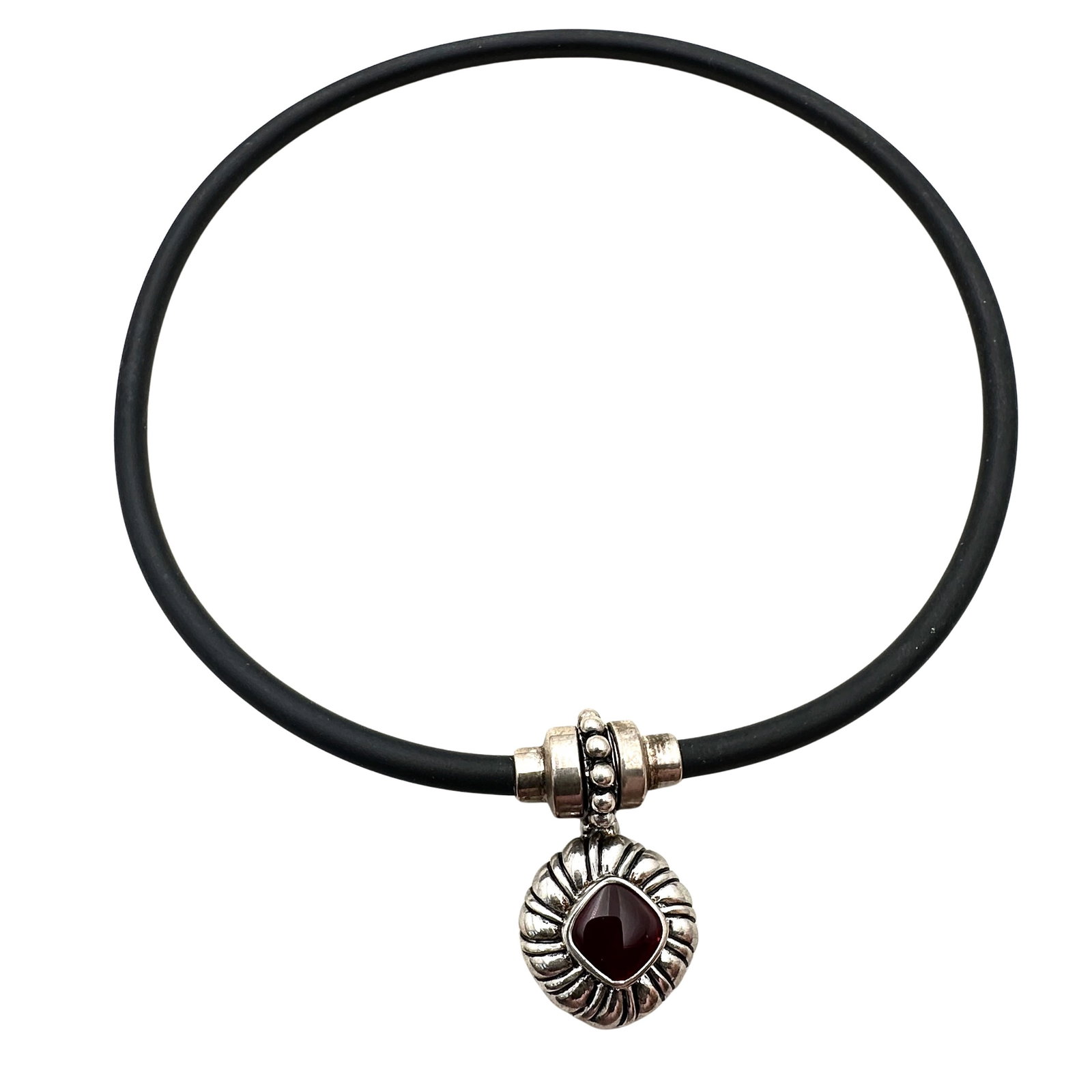 Joseph Esposito Sterling Silver Magnetic Pendant Choker Necklace: Joseph Esposito Sterling Silver Magnetic Pendant Choker Necklace