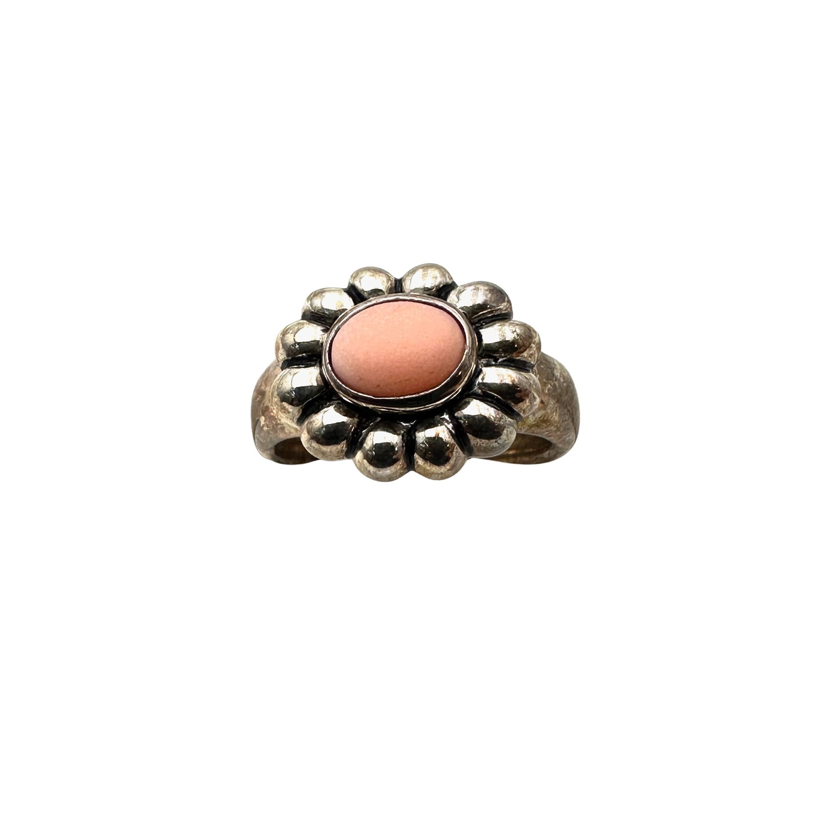Joseph Esposito Angel Skin Coral Sterling Silver Ring Size 9: Joseph Esposito Angel Skin Coral Sterling Silver Ring Size 9