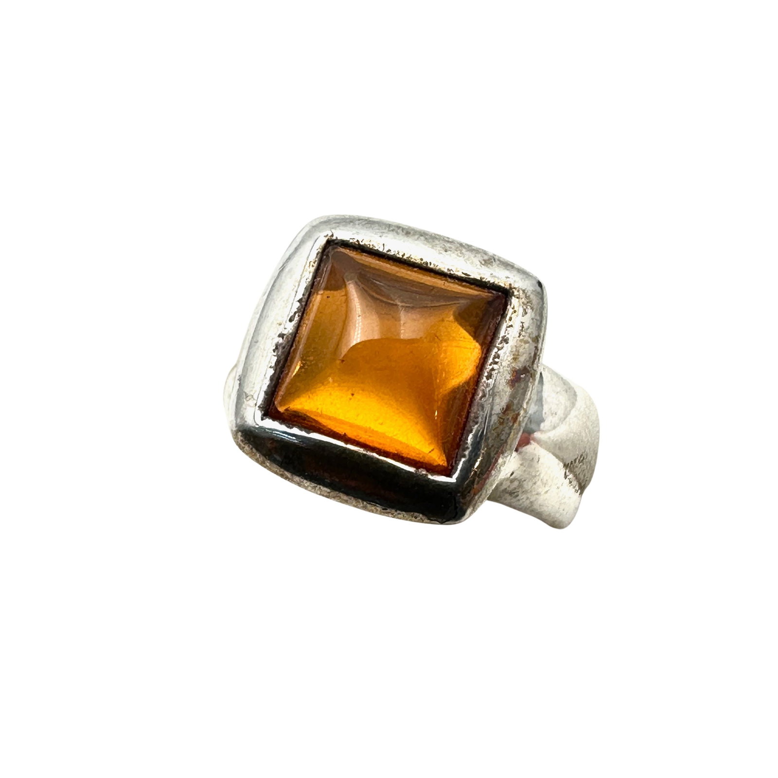Joseph Esposito Natural Amber Sterling Silver Ring Size 10: Joseph Esposito Natural Amber Sterling Silver Ring Size 10