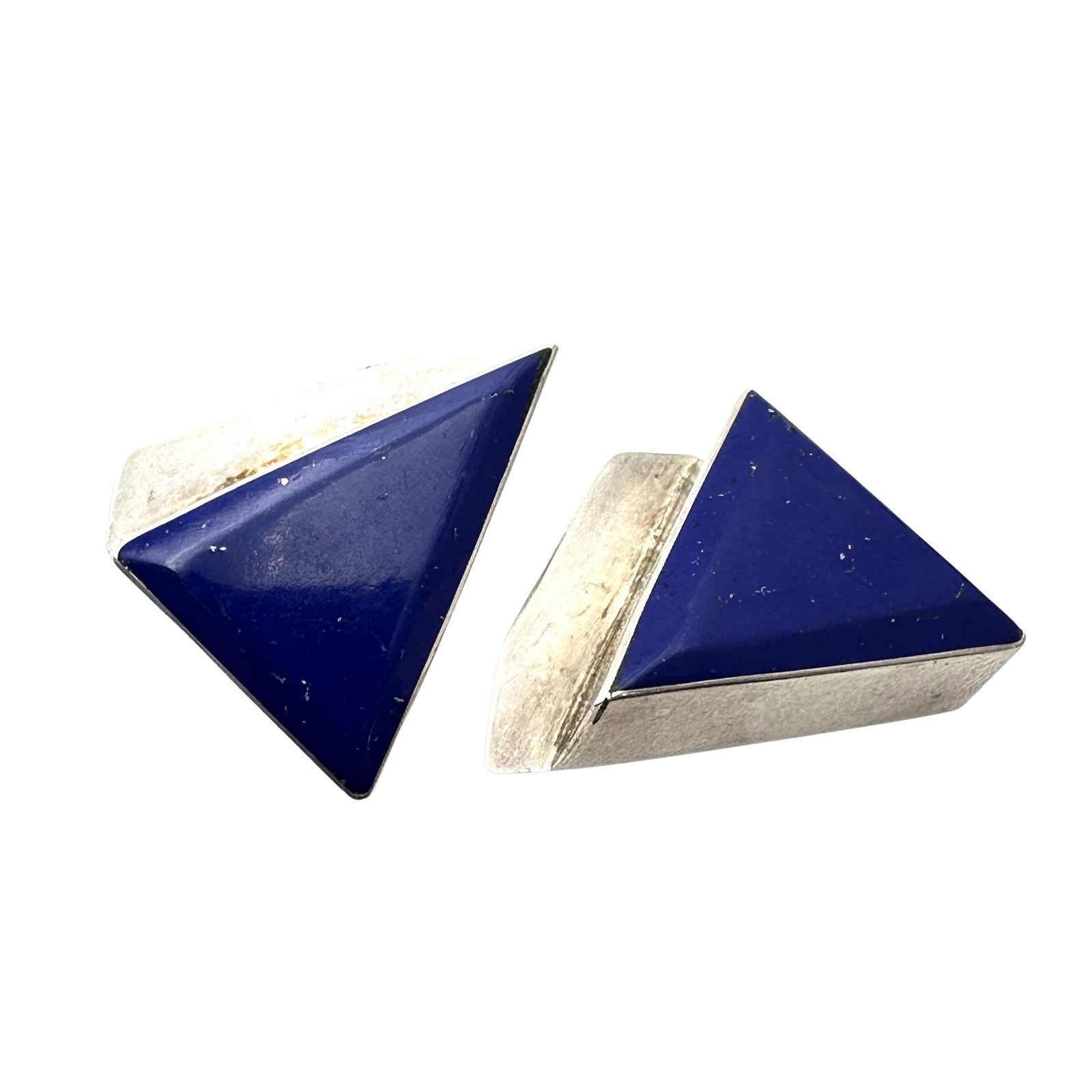 Vintage Taxco Mexico Lapis Lazuli Sterling Silver Clip Earrings Hallmark Difficult to Read 28 Grams: Vintage Taxco Mexico Lapis Lazuli Sterling Silver Clip Earrings Hallmark Difficult to Read 28 Grams