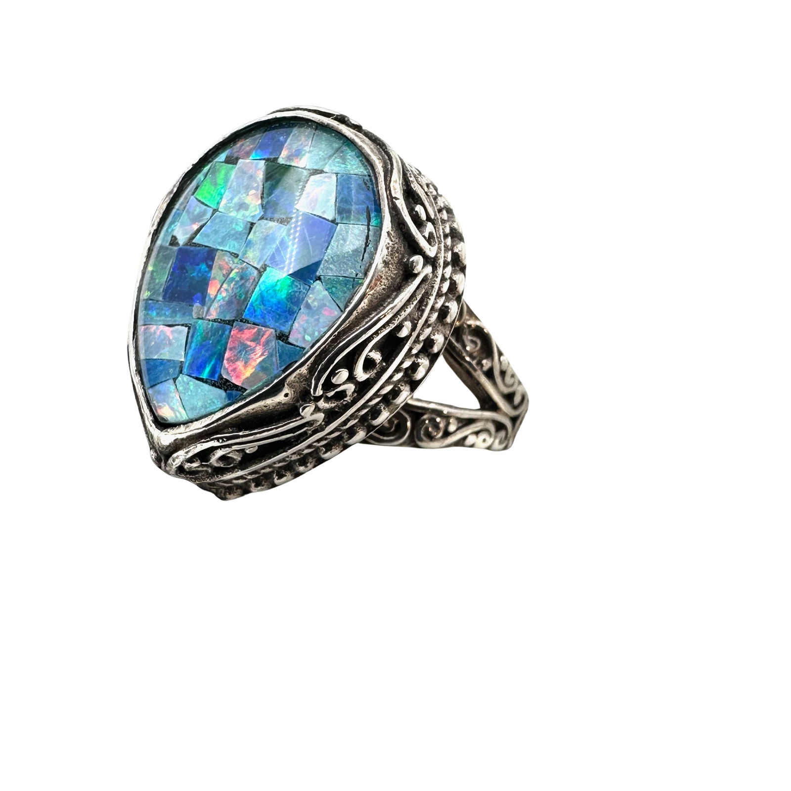 D'Joy Indonesian Inlay Opal Sterling Silver Ring Size 6 (1 of 2)