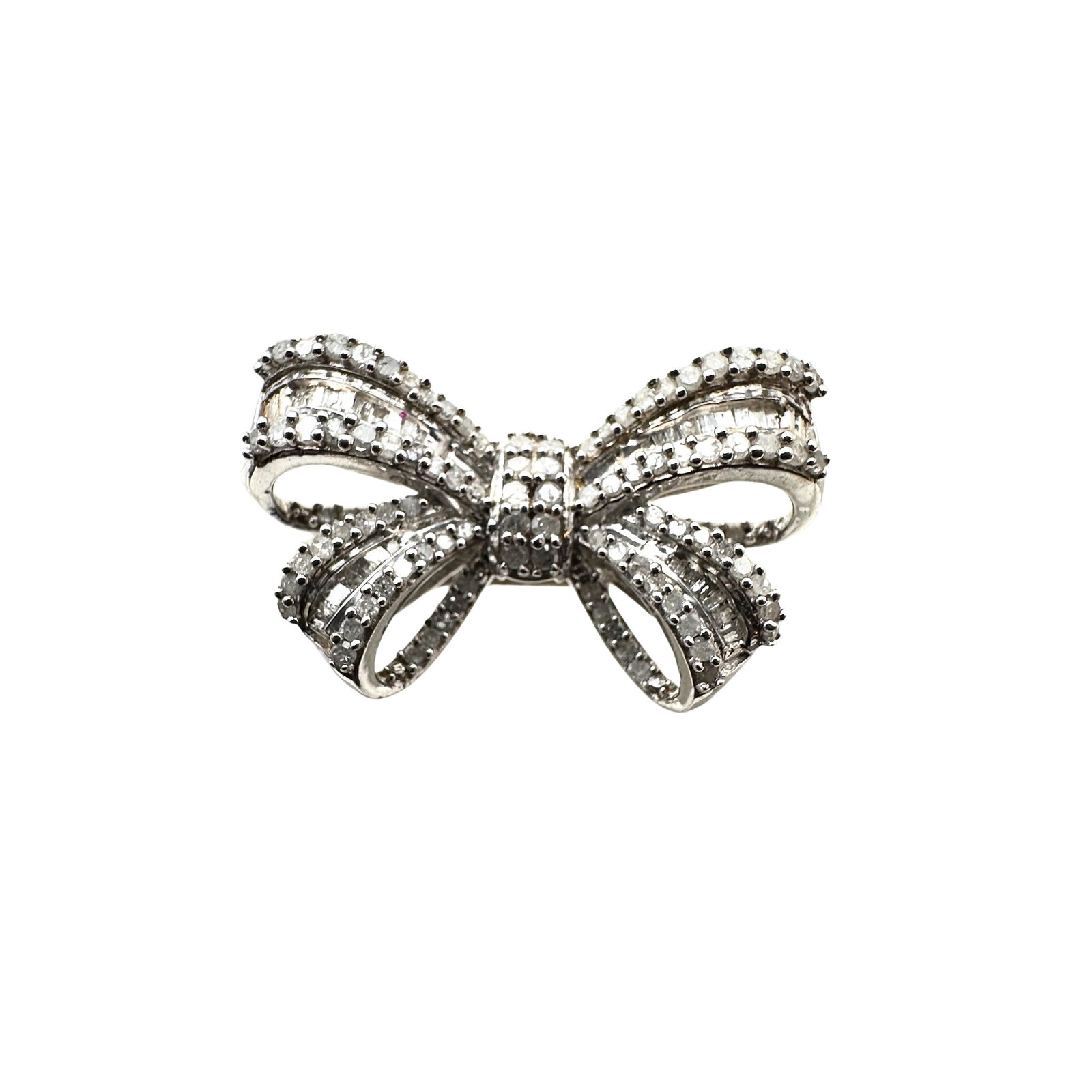 Diamond Bow Sterling Silver Ring Size 7 Weight 6.6 Grams So Beautiful in Person: Diamond Bow Sterling Silver Ring Size 7 Weight 6.6 Grams So Beautiful in Person