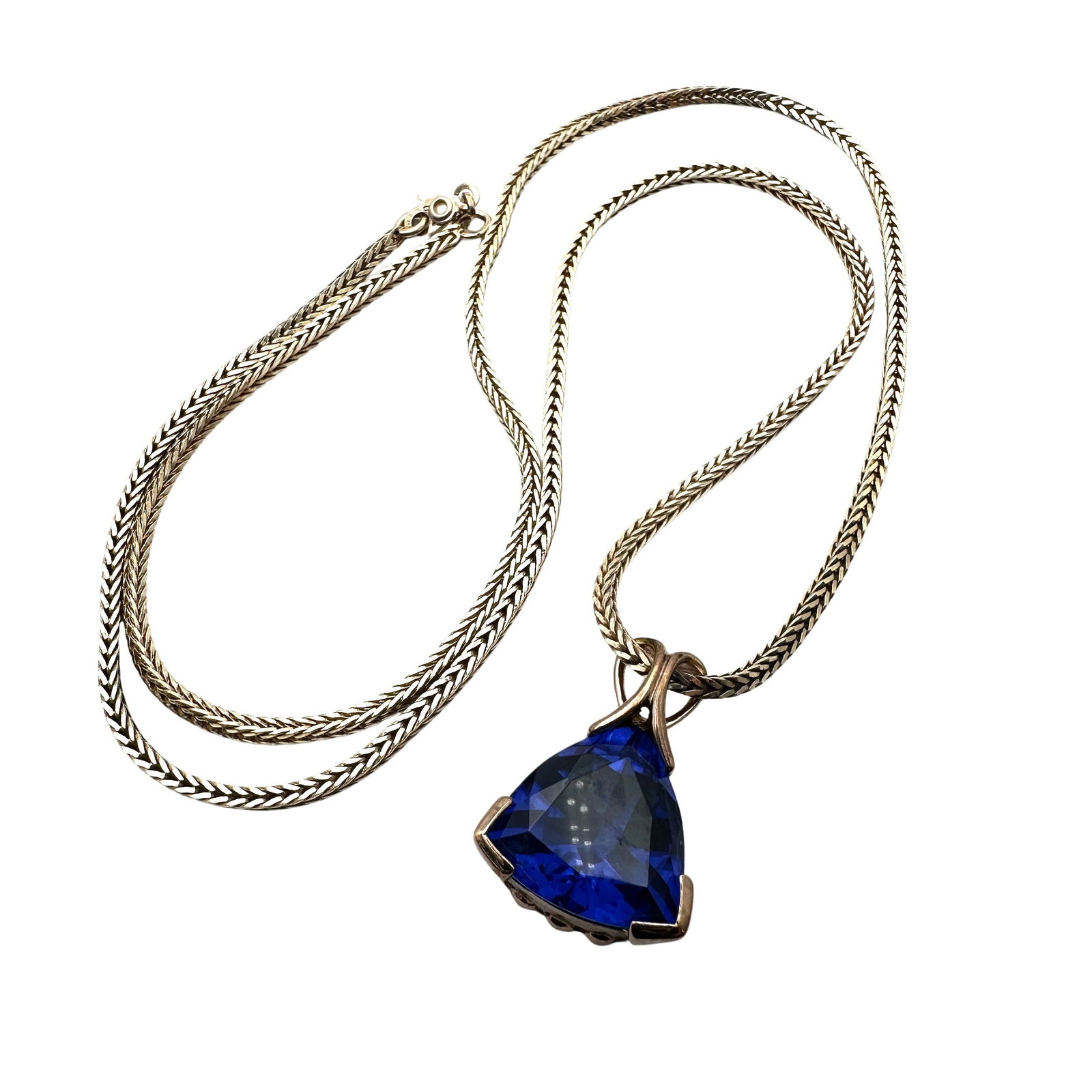 Ross Simons Purple CZ Rose Gold Over Sterling Silver Pendant Necklace 22 Inch Chain Weight 23 Grams (1 of 2)