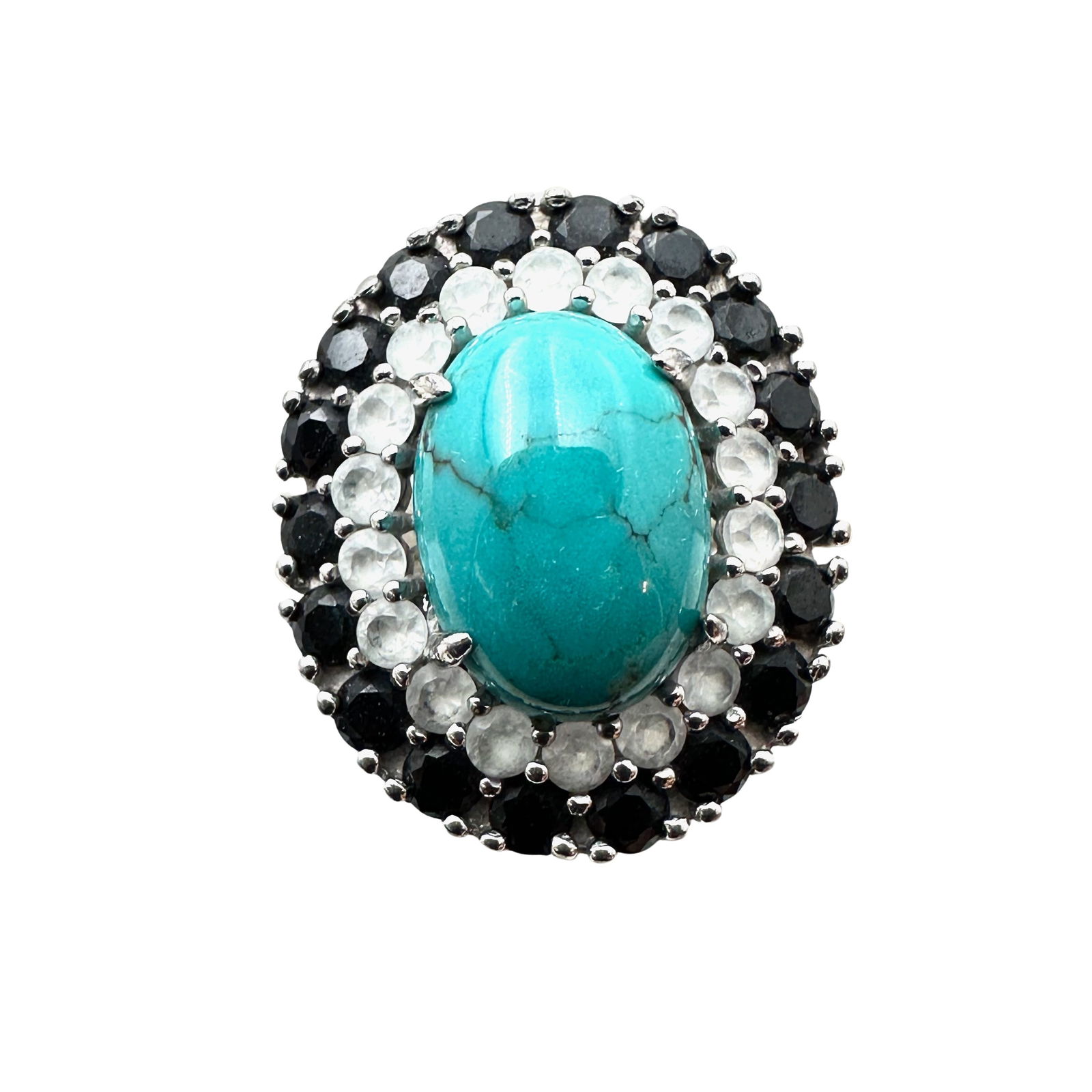 Turquoise Multi Gemstone Sterling Silver Ring Size 6 Stunning in Person (1 of 2)