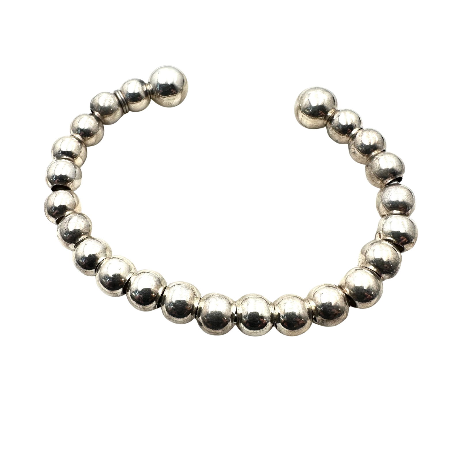 Sterling Silver Bead Cuff Bracelet 20 Grams 7 Inch (1 of 2)