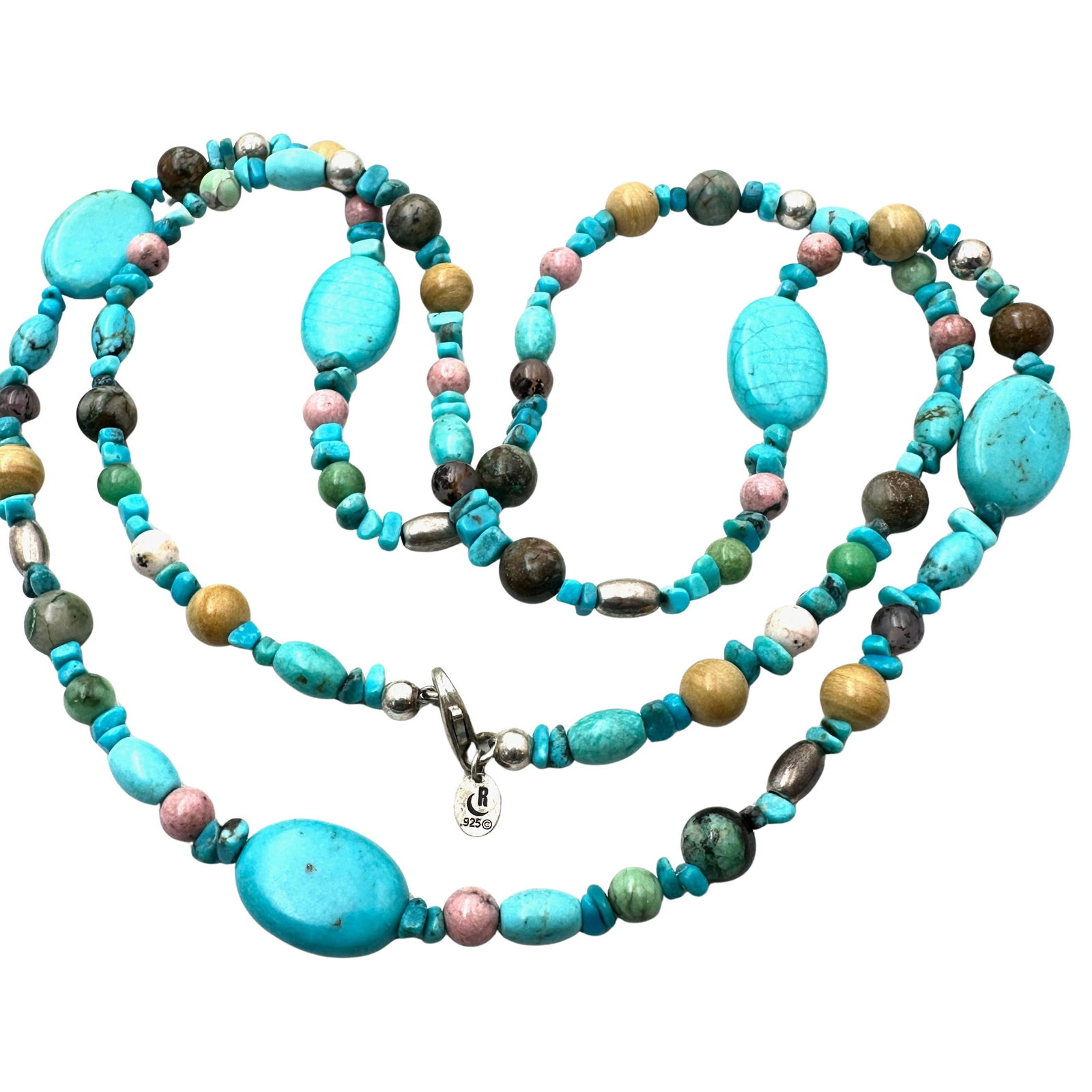 Carolyn Pollack Turquoise Multi Gemstone Single Strand Necklace 36 Inch (1 of 2)