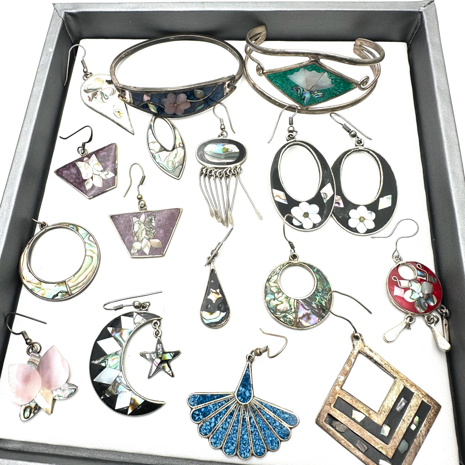 Vintage Jewelry Pieces Parts Bracelets Earrings Pendants Single Earrings All Alpaca Silver: Vintage Jewelry Pieces Parts Bracelets Earrings Pendants Single Earrings All Alpaca Silver
