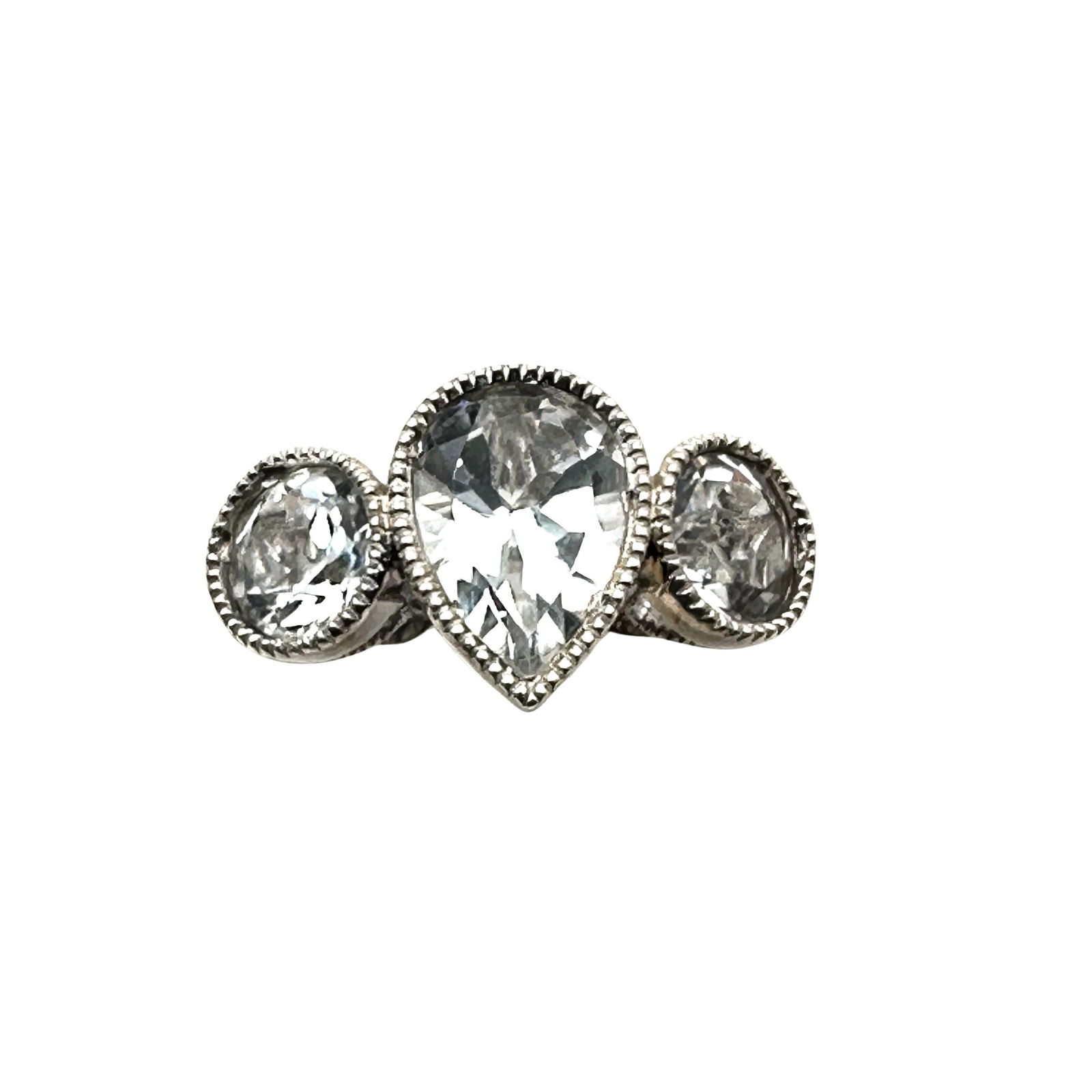 Stunning White Topaz Gemstone Sterling Silver Ring Size 9 (1 of 2)