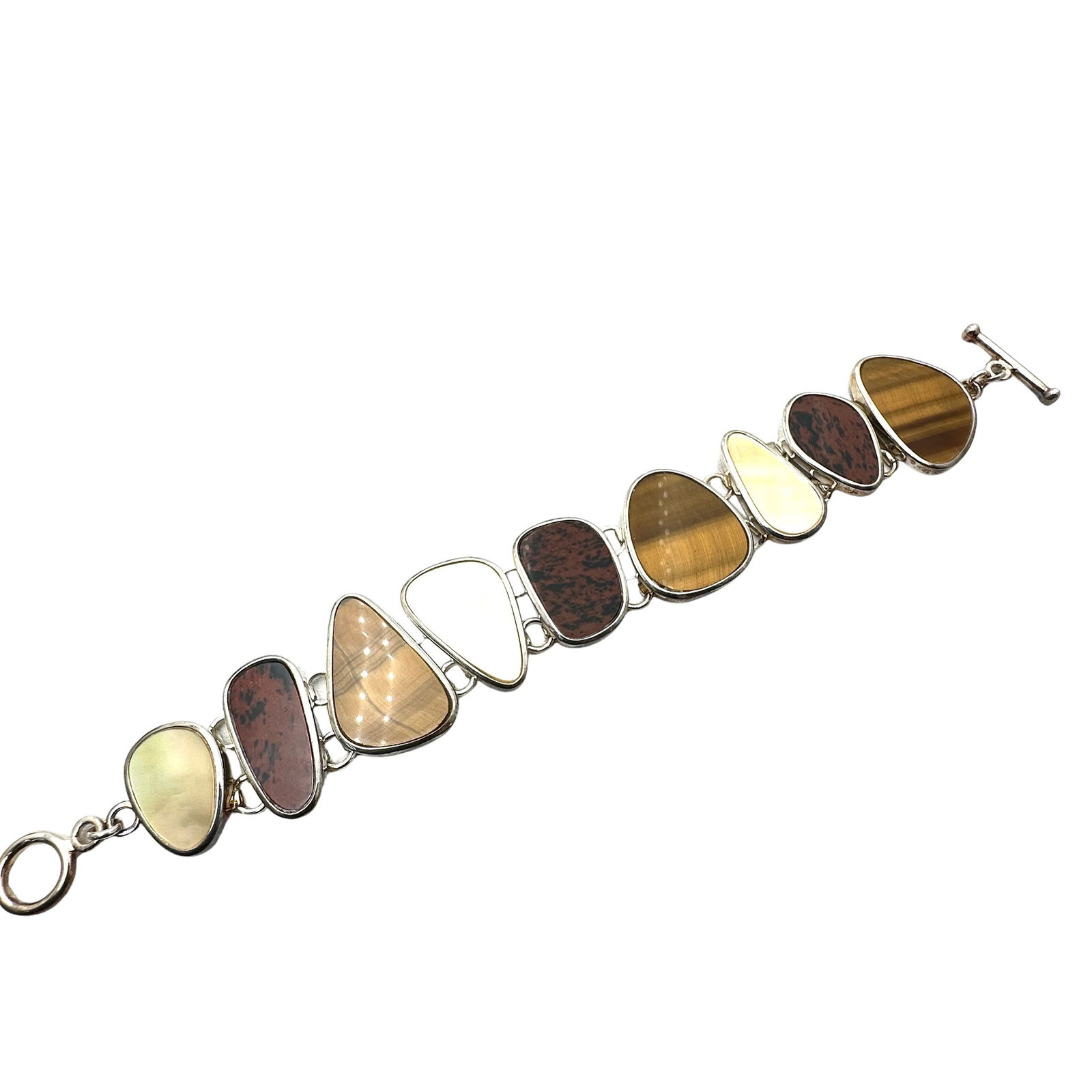 Whitney Kelley Multi Gemstone Sterling Silver Bracelet 7.5 Inch 44 Grams (1 of 2)