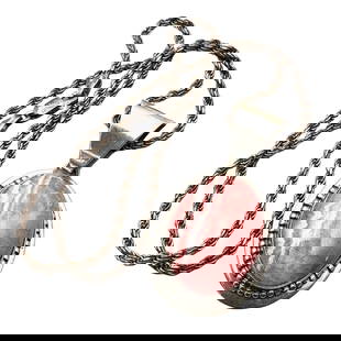 Pink Rhodochrosite Gemstone Sterling Silver 1.5 Inch Pendant Chain 16 Inch 21 Grams: Pink Rhodochrosite Gemstone Sterling Silver 1.5 Inch Pendant Chain 16 Inch 21 Grams
