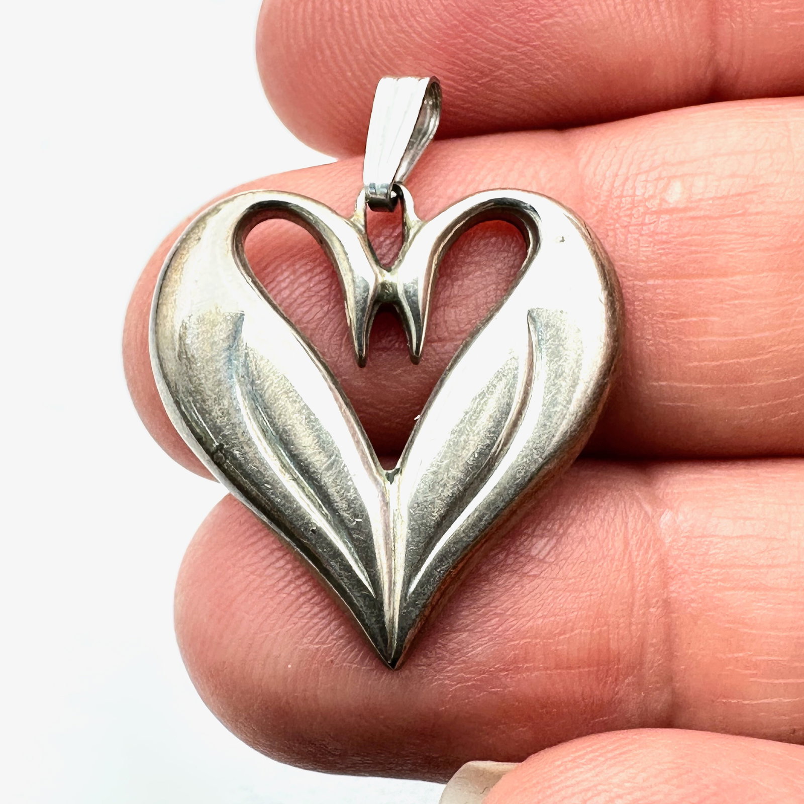 Kenneth Kantro Lovell Designs Sterling Silver Open Hearts Birds Pendant: Kenneth Kantro Lovell Designs Sterling Silver Open Hearts Birds Pendant