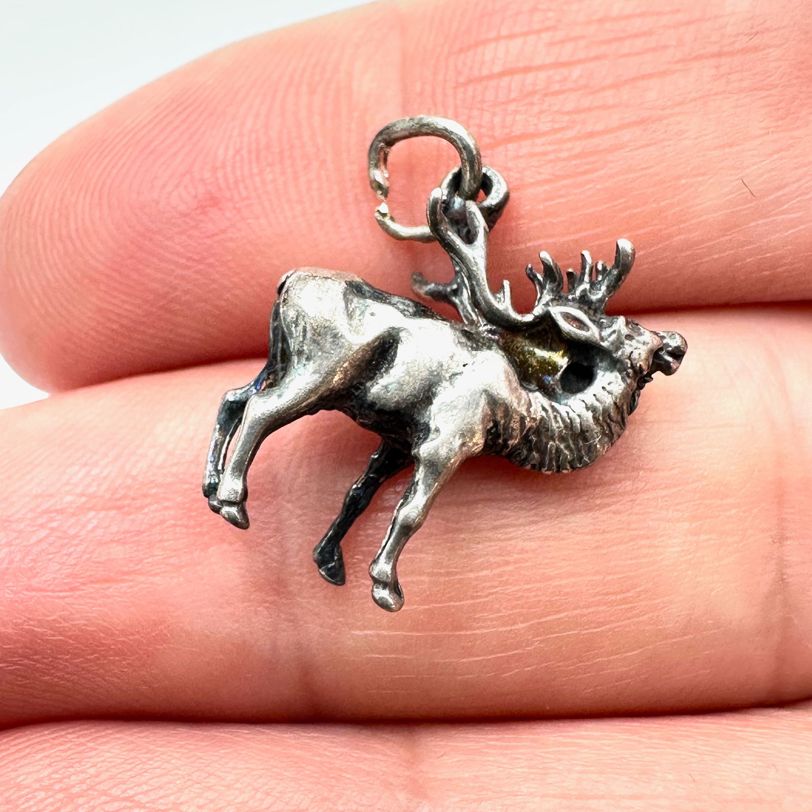 James Avery Sterling Silver Moose Elk Charm Pendant 3/4 Inch (1 of 2)