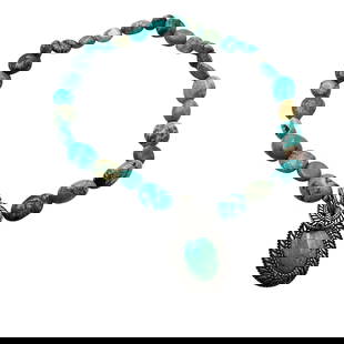 Carolyn Pollack Turquoise Bead Sterling Silver Toggle Clasp Necklace Pendant Enhancer 18 Inch: Carolyn Pollack Turquoise Bead Sterling Silver Toggle Clasp Necklace Pendant Enhancer 18 Inch