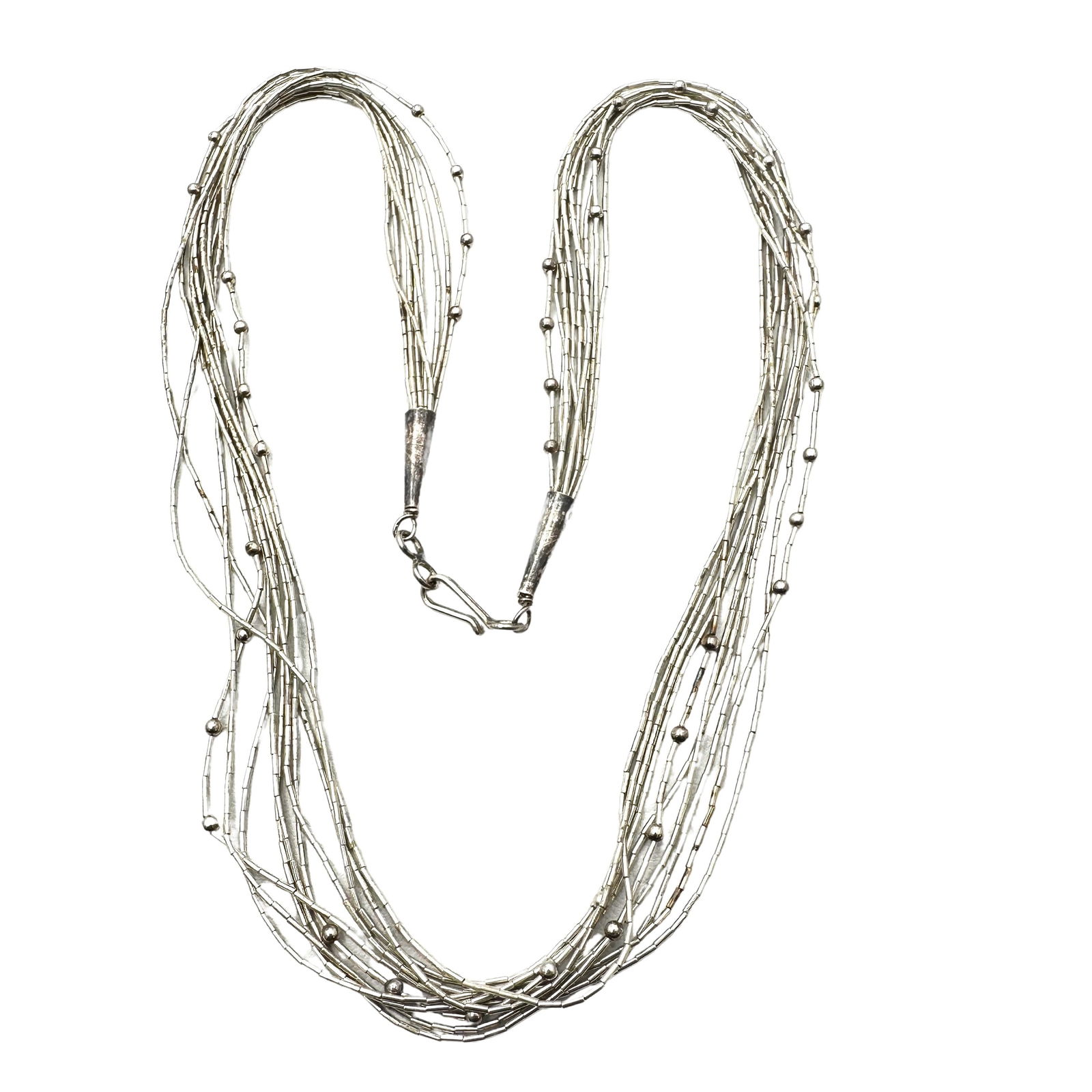 Vintage American Southwest Liquid Sterling Silver Necklace 10 Grams 18 Inch Length (1 of 2)