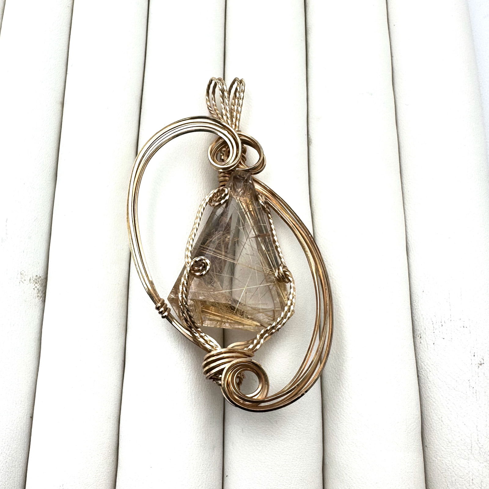 Artisan Huge 1.5 Inch Length Golden Rutilated Quartz Gemstone 3 Inch Gold Plated Pendant: Artisan Huge 1.5 Inch Length Golden Rutilated Quartz Gemstone 3 Inch Gold Plated Pendant