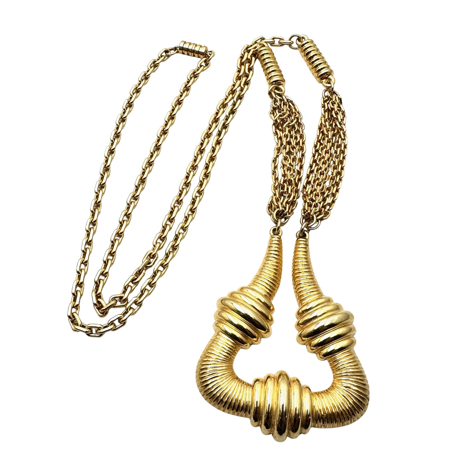 Vintage Lucien Piccard Gold Tone Pendant Necklace 26 Inch Length Nice Heavy Quality (1 of 2)