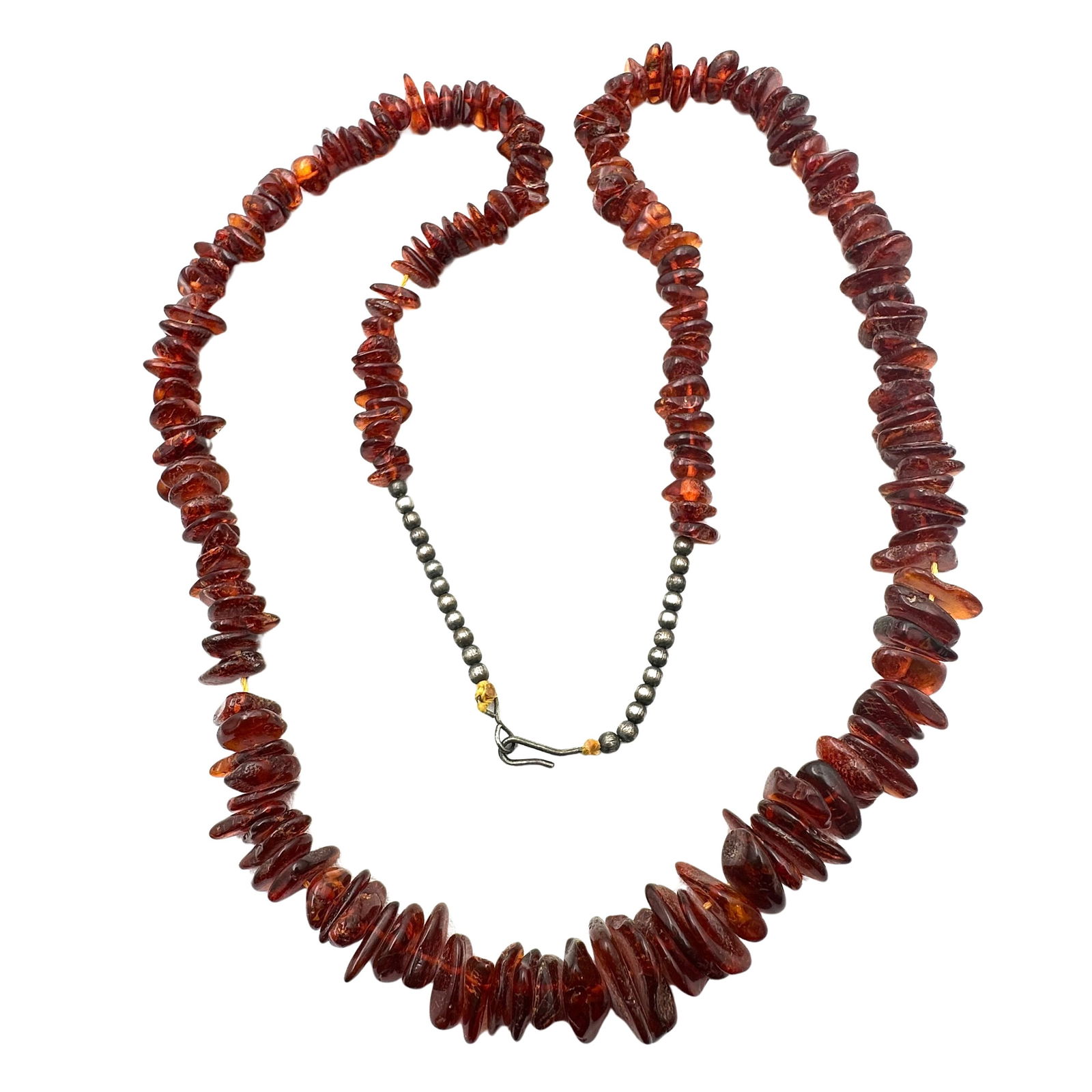 Vintage Natural Amber Necklace 28 Inch Length: Vintage Natural Amber Necklace 28 Inch Length