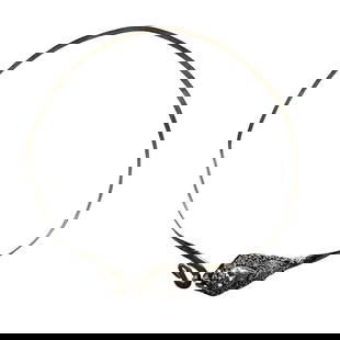 Vintage Sterling Silver Snake Necklace Clear Crystal 16 Inch Choker 22 Grams: Vintage Sterling Silver Snake Necklace Clear Crystal 16 Inch Choker 22 Grams