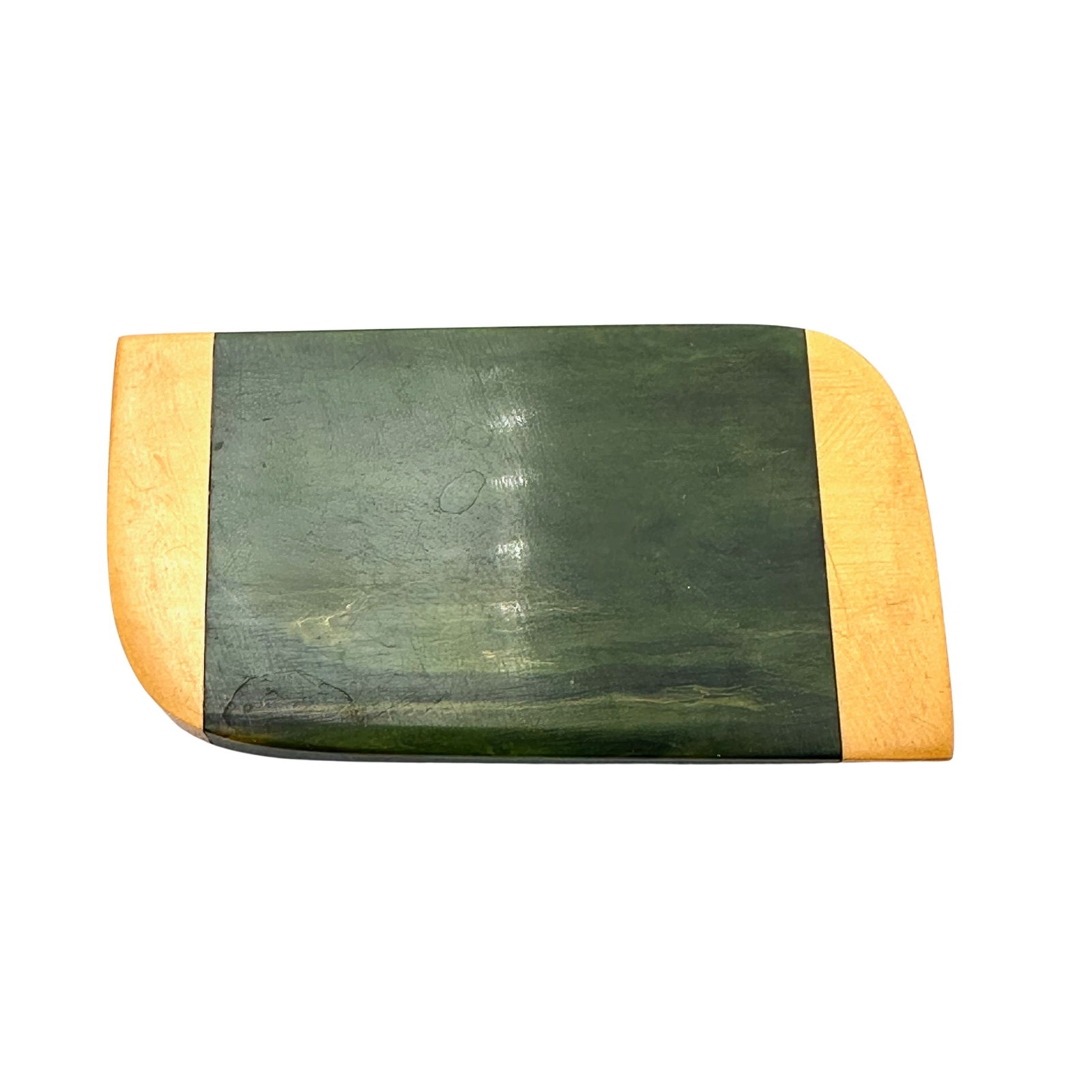 Vintage Green Yellow Bakelite 2.5 Inch Brooch Pin (1 of 2)