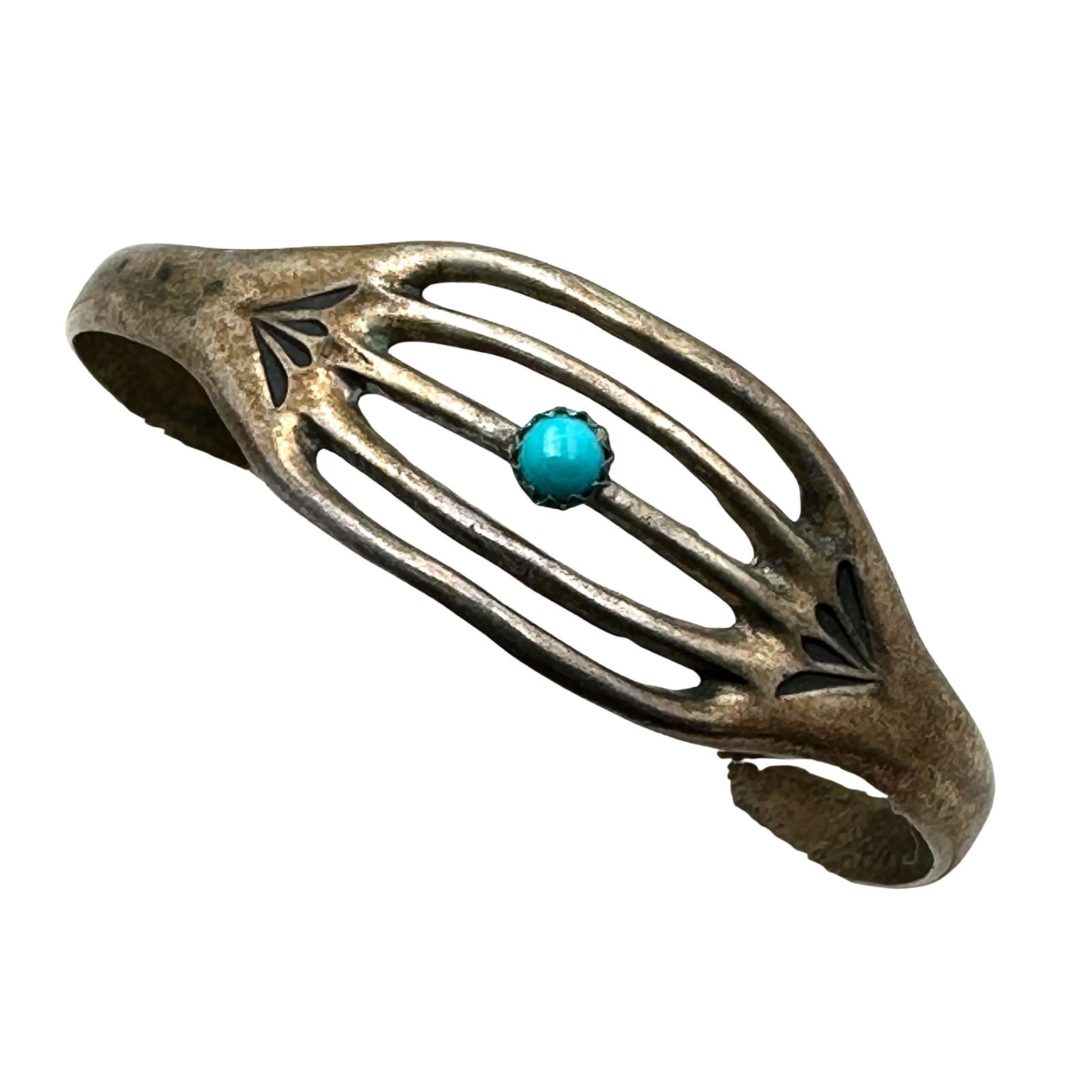 Vintage Native American Turquoise Sterling Silver Child Baby Cuff Bracelet: Vintage Native American Turquoise Sterling Silver Child Baby Cuff Bracelet