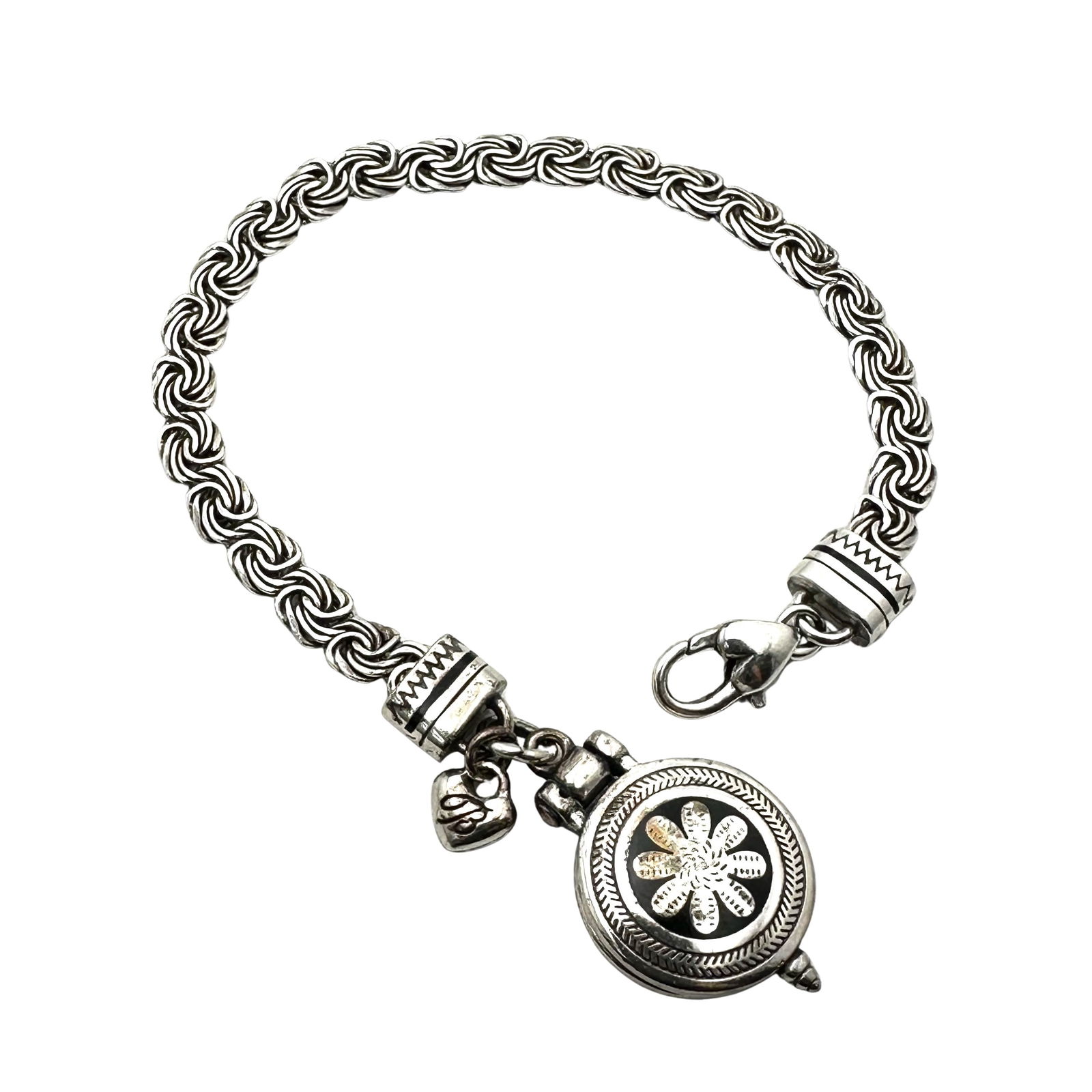 Brighton Love Picture Locket Fob Silver Plated Bracelet 7 Inch: Brighton Love Picture Locket Fob Silver Plated Bracelet 7 Inch