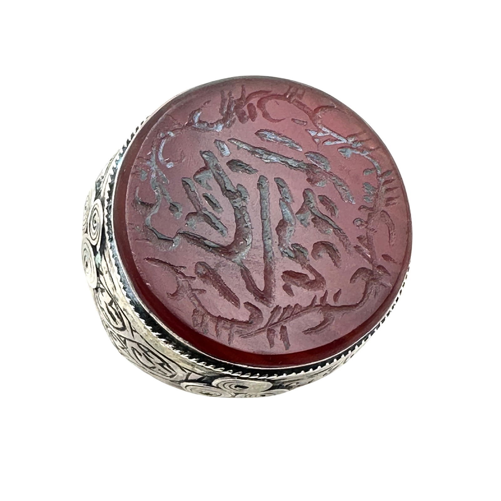 Huge Vintage Carnelian Sterling Silver Ring Size 7 Weight 26 Grams Face 1 1/4 Inch (1 of 3)