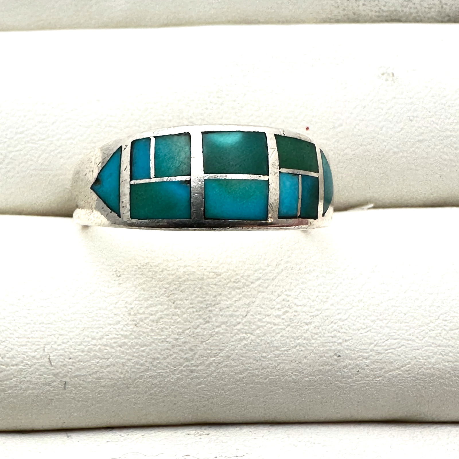 Inlay Turquoise Sterling Silver Ring Band Size 11 Weight 5.7 Grams (1 of 2)