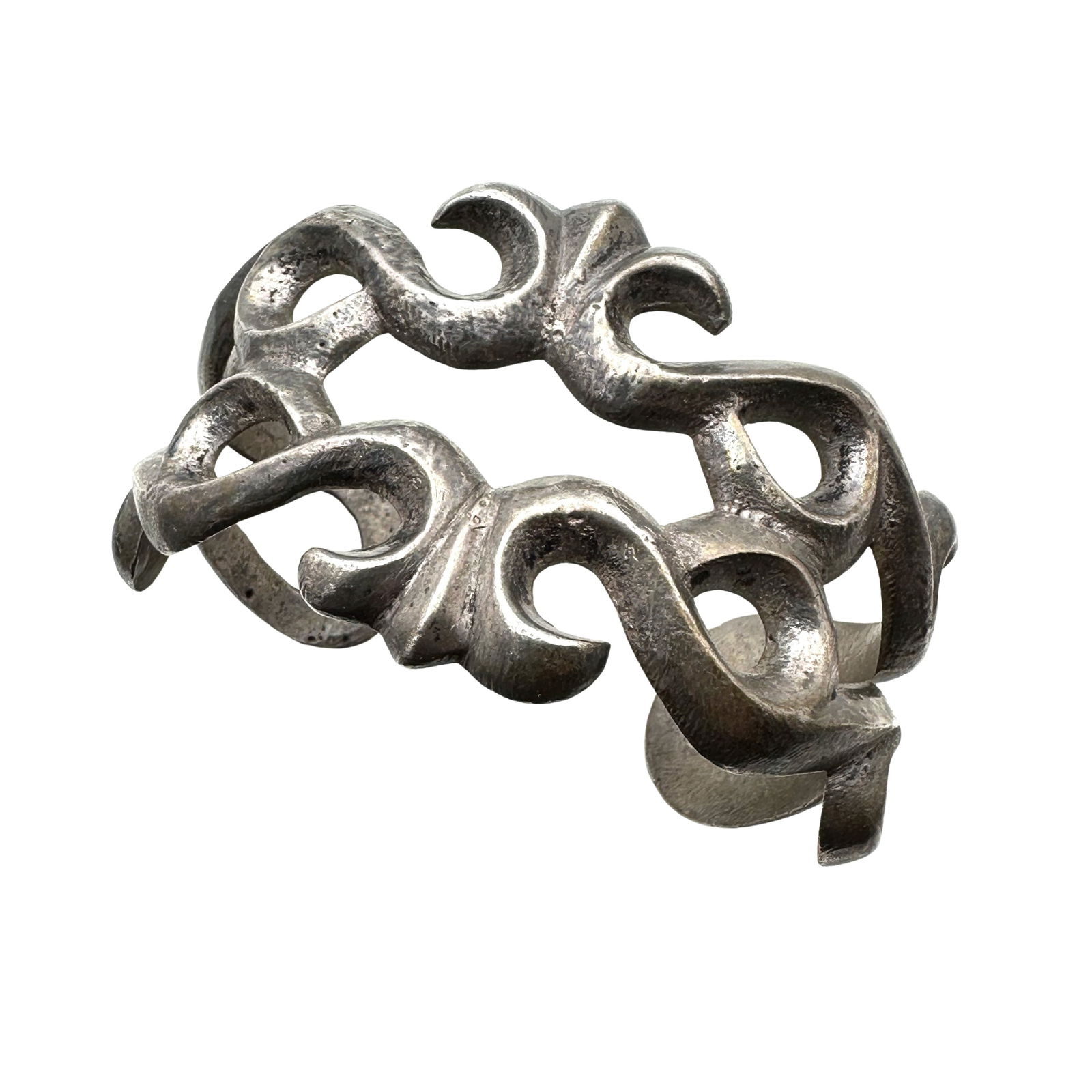 Vintage Native American Sand Cast Sterling Silver Cuff Bracelet 6.5 Inch 65 Grams (1 of 2)