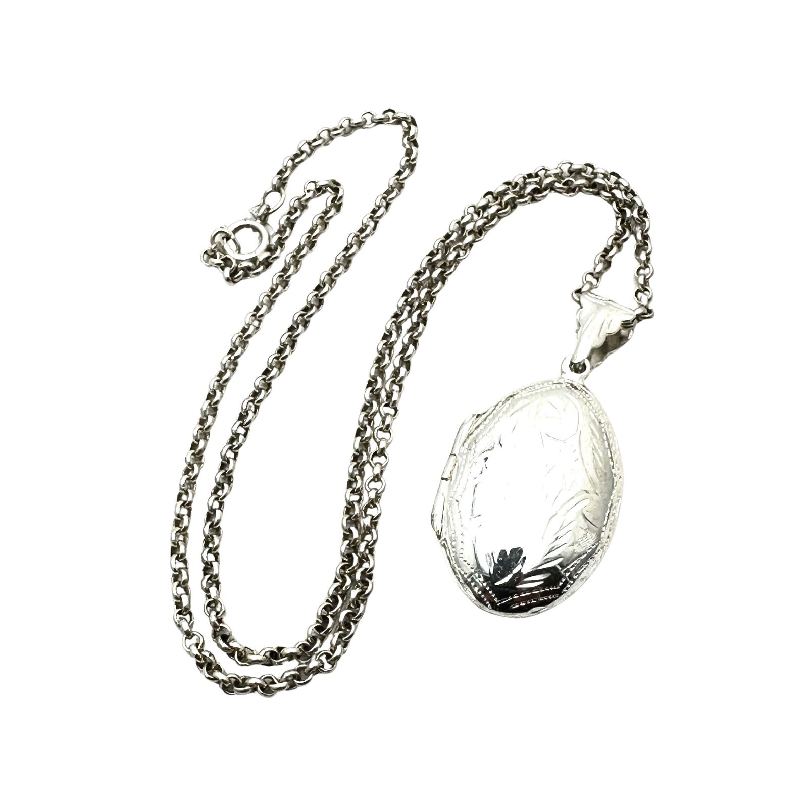 Vintage Sterling Silver Picture Locket Pendant necklace 15 Inch Chain 1.5 Inch Pendant 9 Grams: Vintage Sterling Silver Picture Locket Pendant necklace 15 Inch Chain 1.5 Inch Pendant 9 Grams