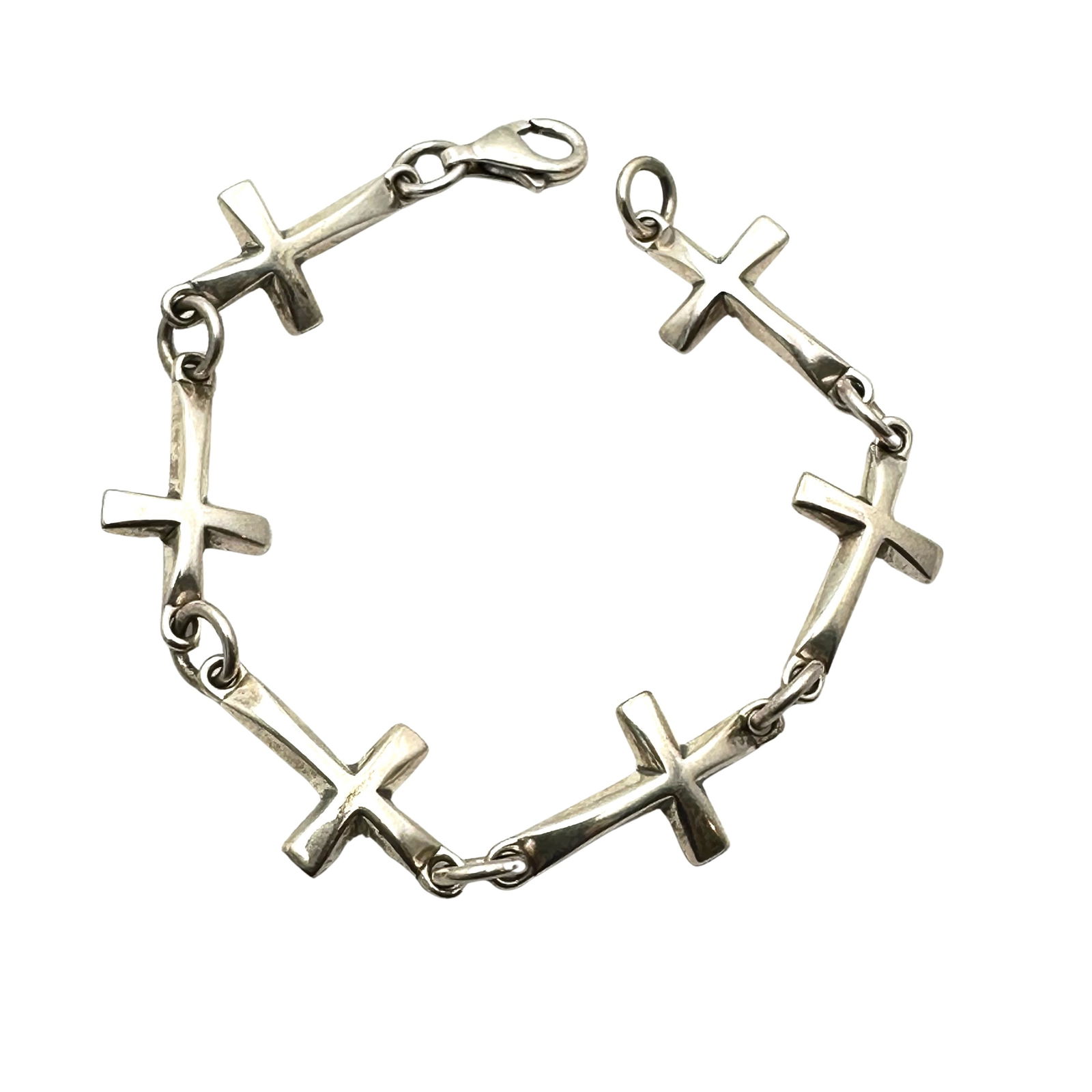 Robert Lee Morris RLM Sterling Silver Cross Bracelet 7 Inch 13 Grams: Robert Lee Morris RLM Sterling Silver Cross Bracelet 7 Inch 13 Grams